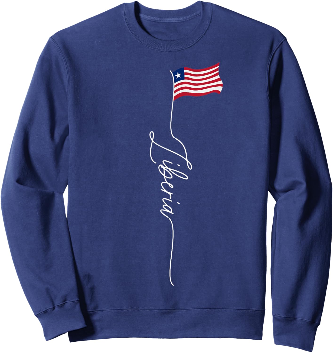 Liberia, Liberia Flag, elegant Liberian Patriotic Flag Sweatshirt - Sweatshirt | Navy