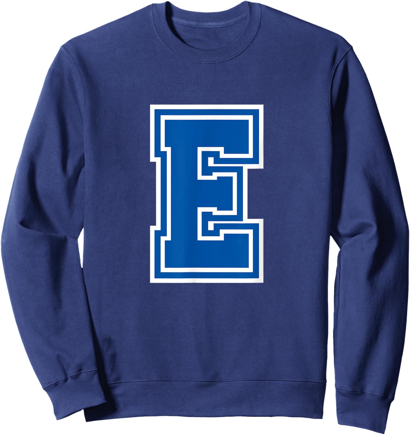 Blue Letter E Monogram Initial Sweatshirt - Sweatshirt | Navy