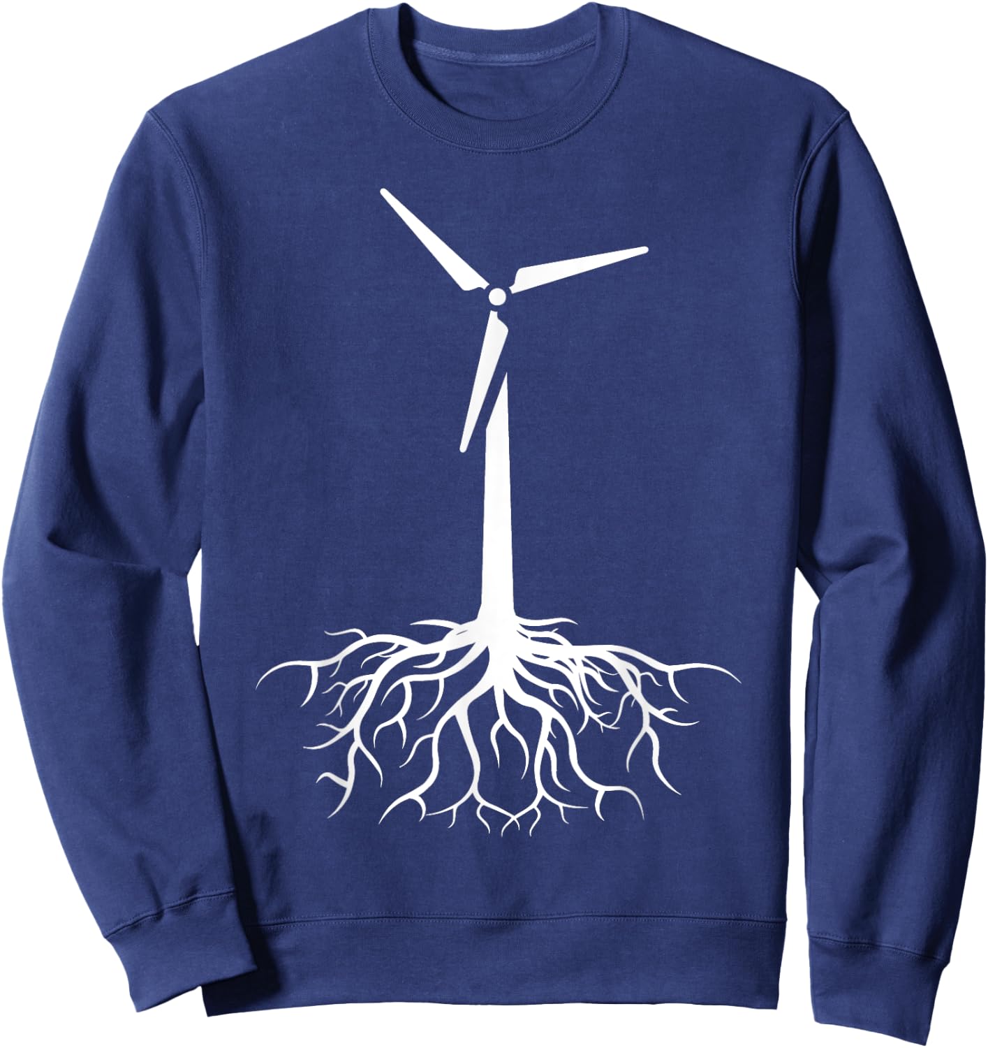 Wind Power - Ecology Electricity Bio CO2 Windmill Sweatshirt - Sweatshirt | Navy