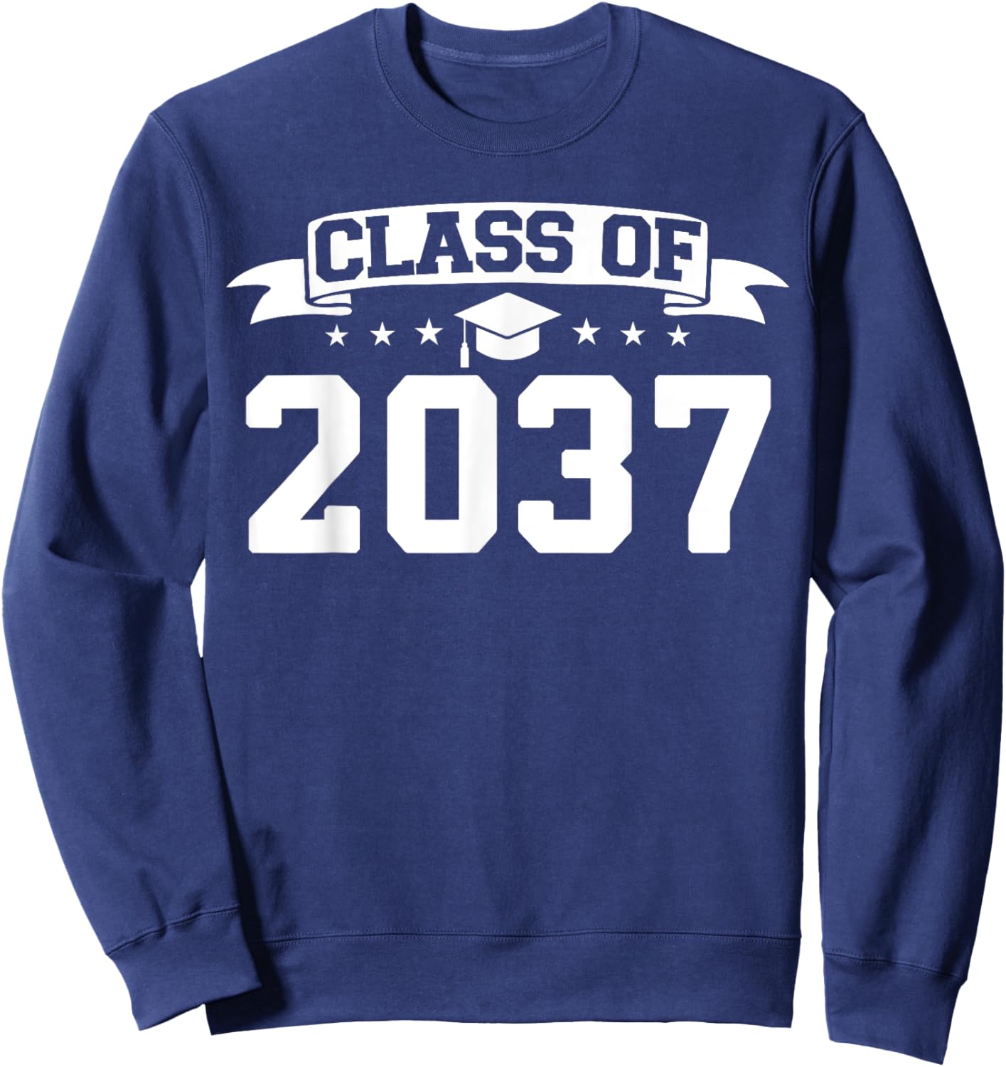 Class of 2037 Grow With Me Graduation First Day of School Sweatshirt - Sweatshirt | Navy