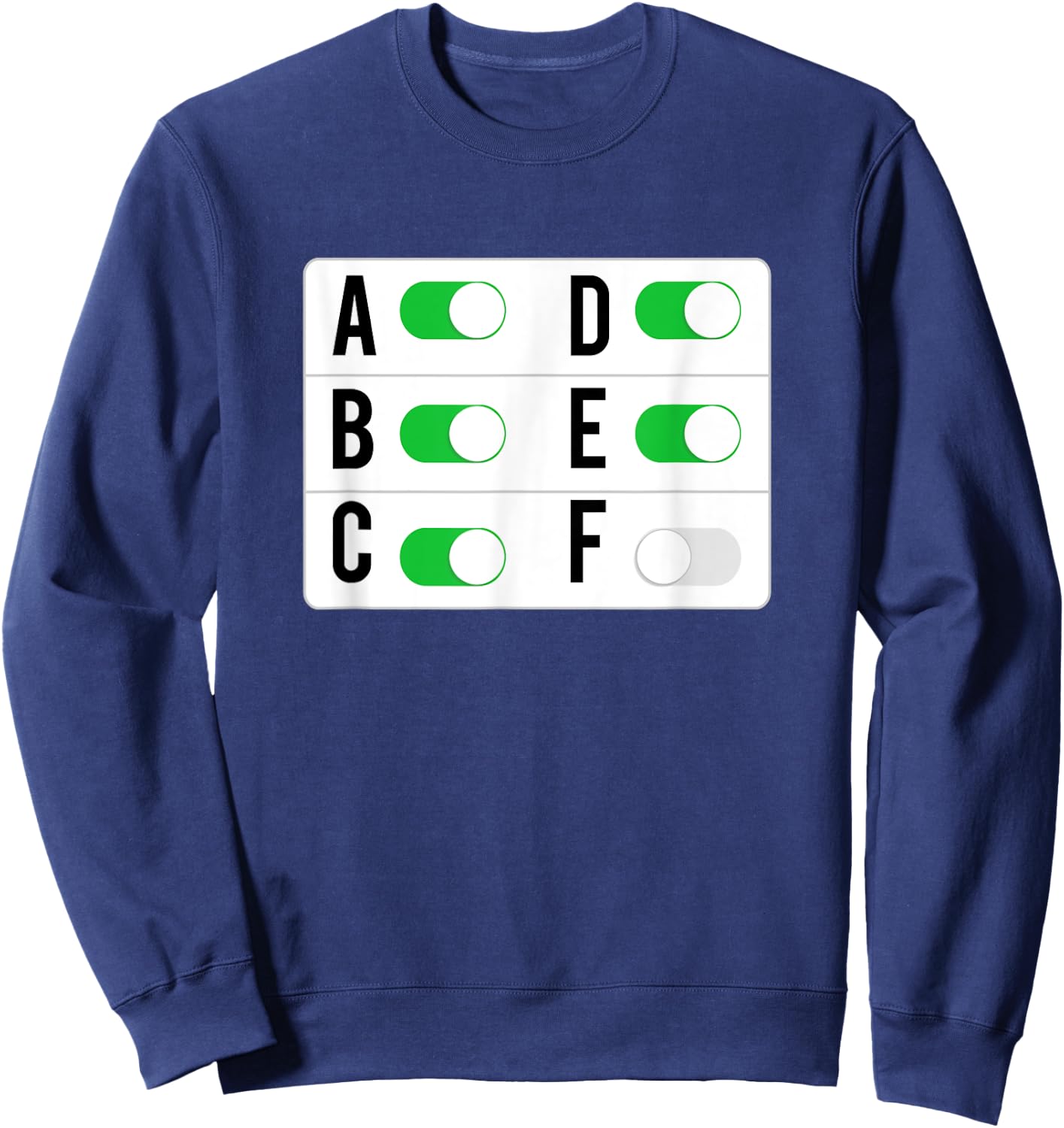 Fuck Off Button | Funny Offensive Sayings Graphic Sweatshirt - Sweatshirt | Navy