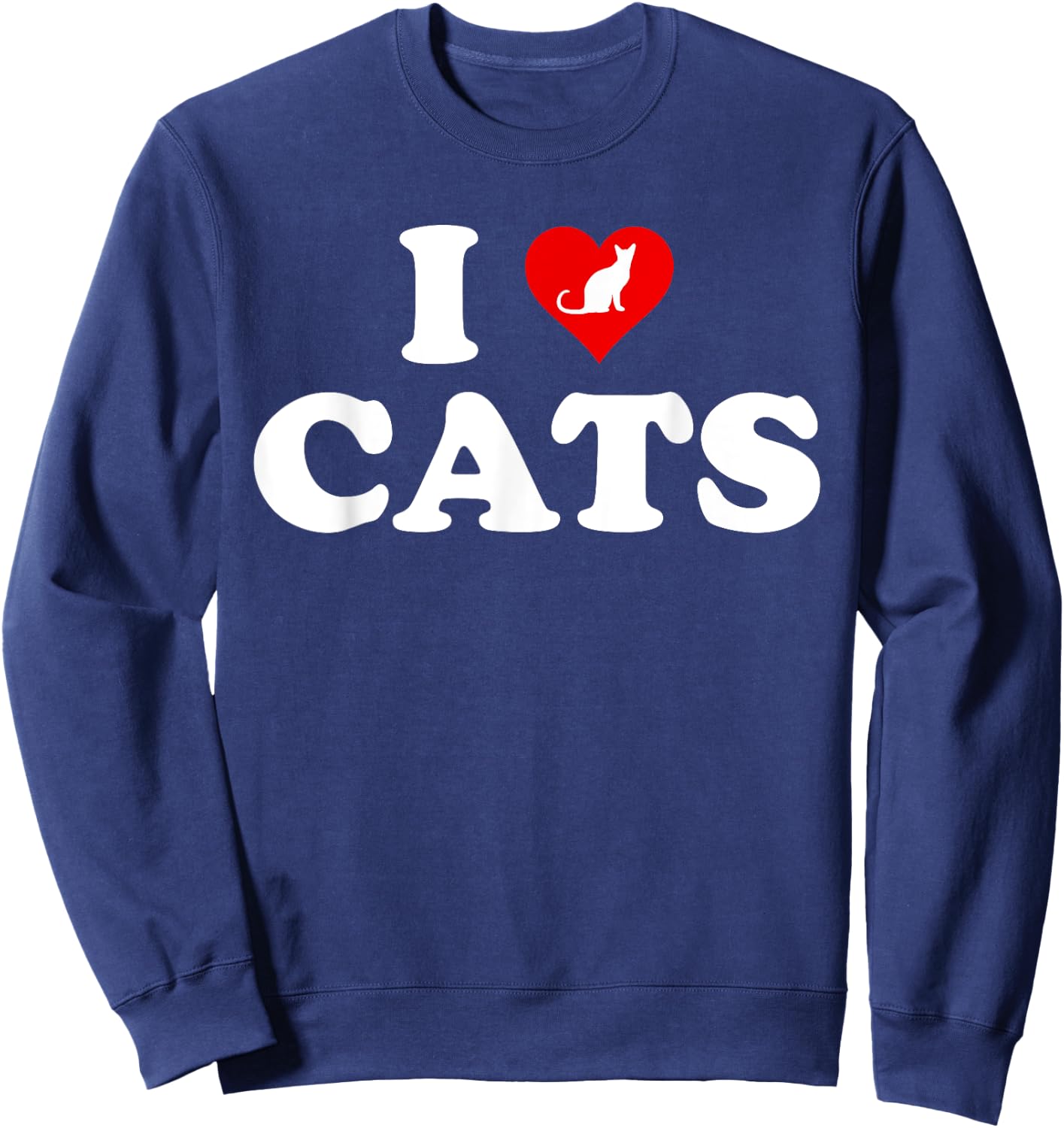 I Love Heart Cats Sweatshirt - Sweatshirt | Navy