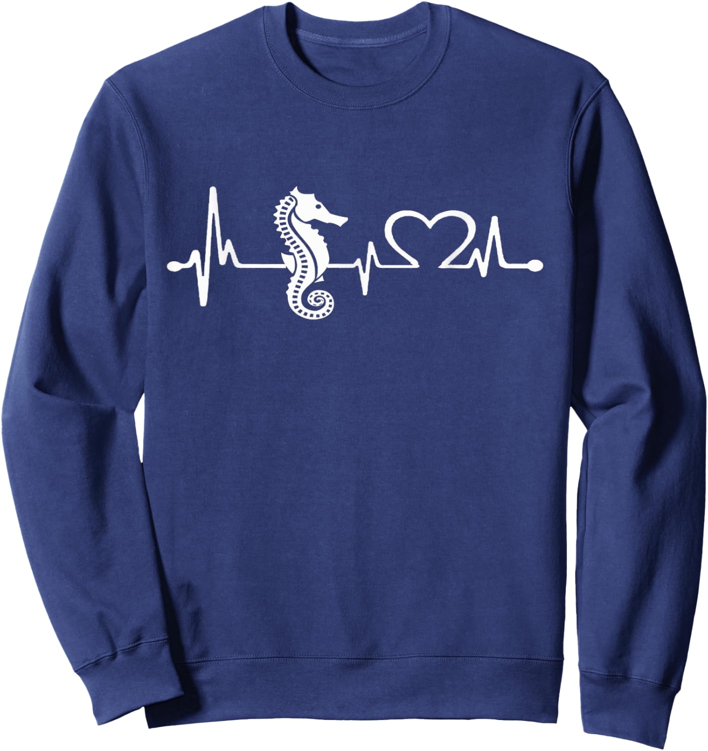 Love seahorse Women Shirt heartbeat seahorse Lover girl Sweatshirt - Sweatshirt | Navy