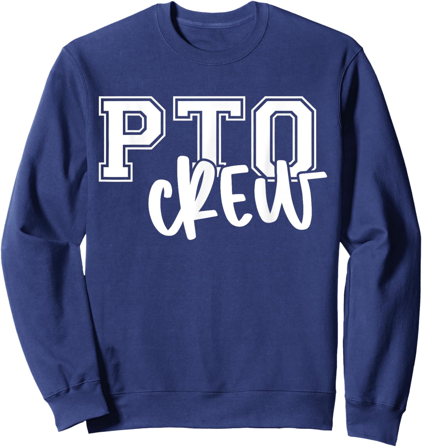 Retro PTO Crew Parent Teacher Organization Back To School Sweatshirt - Sweatshirt | Navy