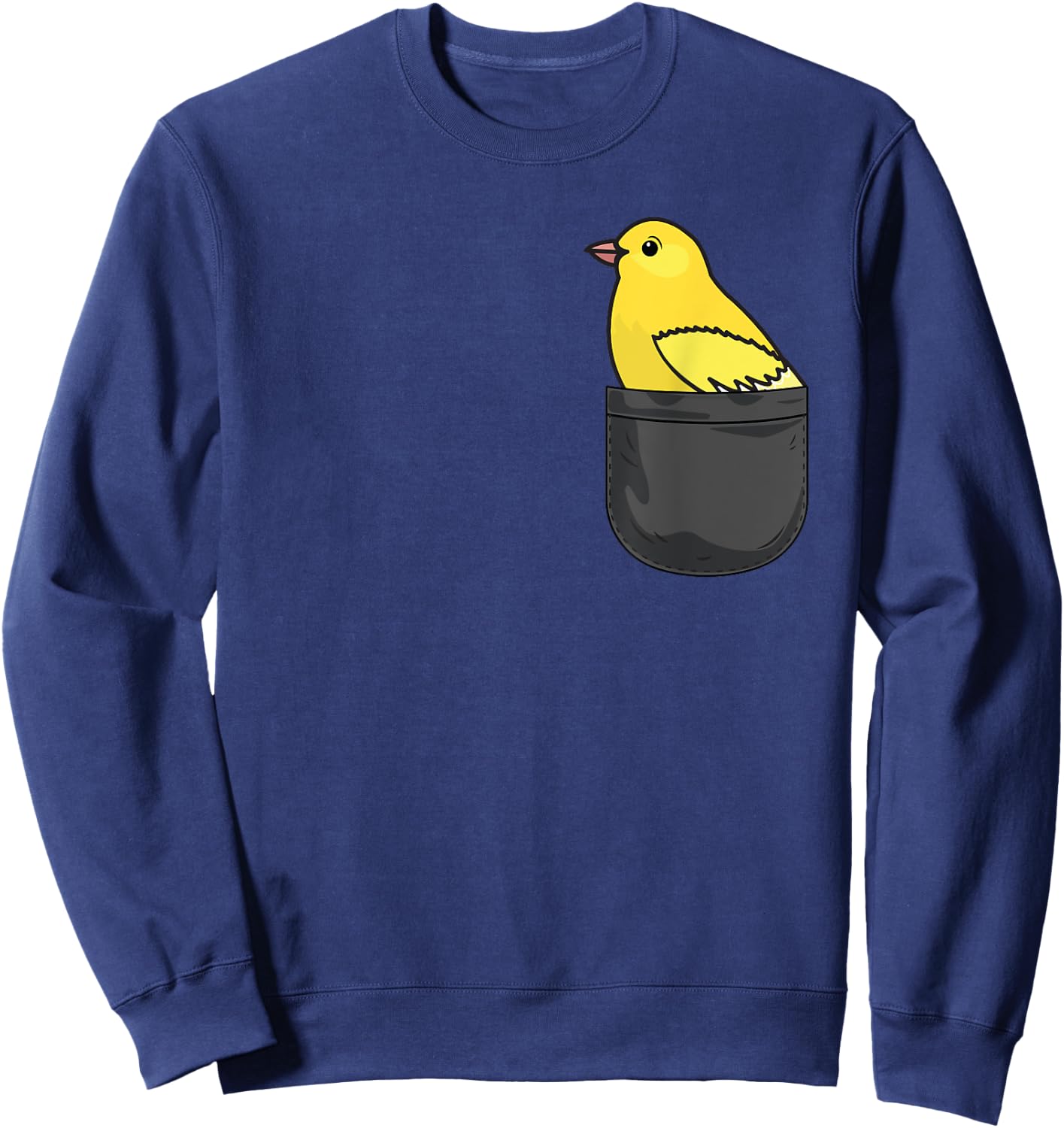 Canary in Pocket Funny Animal Lover Gift Sweatshirt - Sweatshirt | Navy