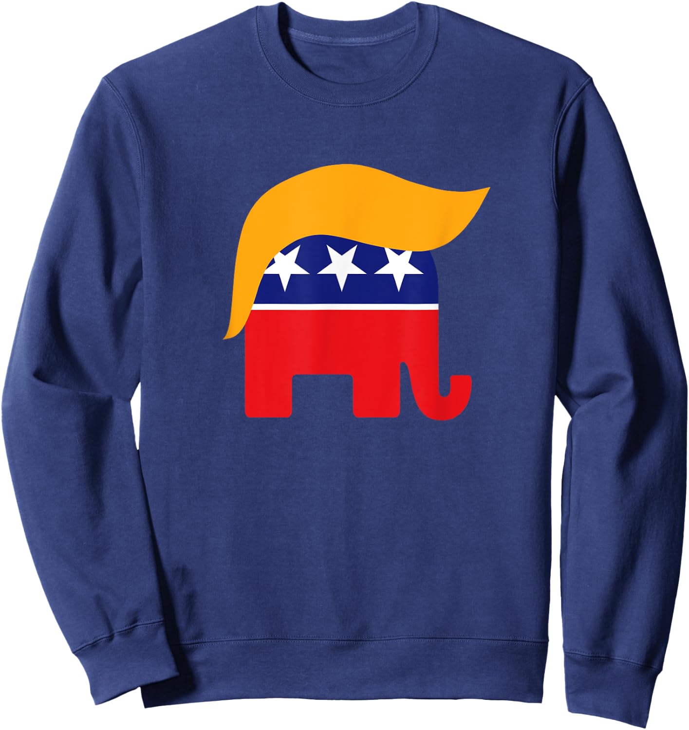 President Donald Trump GOP Republican Elephant Hair Logo Sweatshirt - Sweatshirt | Navy