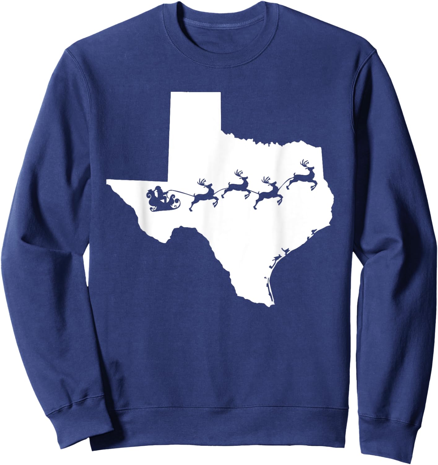 Texas Map Santa Christmas reindeer Shirt Sweatshirt - Sweatshirt | Navy