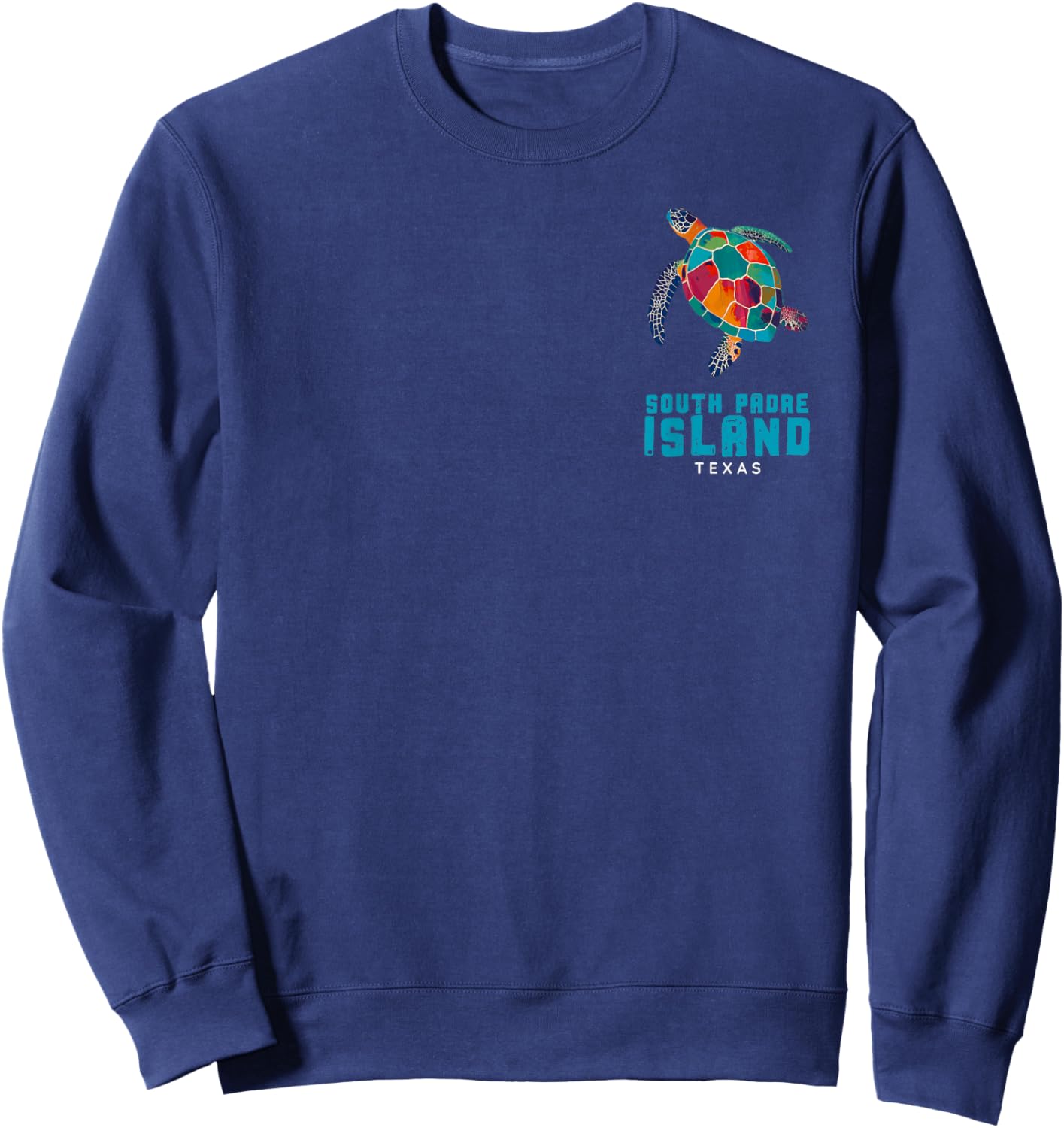 South Padre Island TX Sea Turtle Vacation Beach Retro Texas Sweatshirt - Sweatshirt | Navy