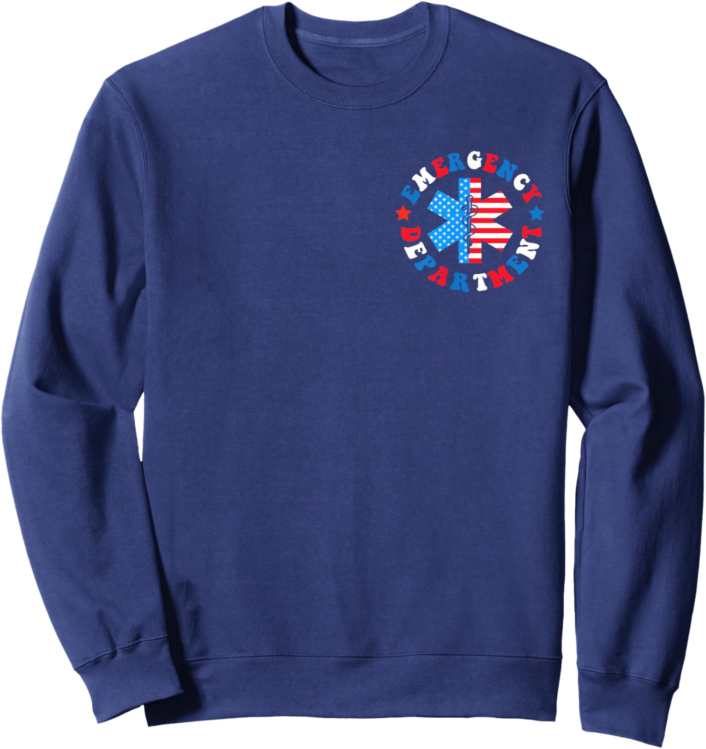 Emergency Department 4th of July USA Emergency Room Nurse Sweatshirt - Sweatshirt | Navy