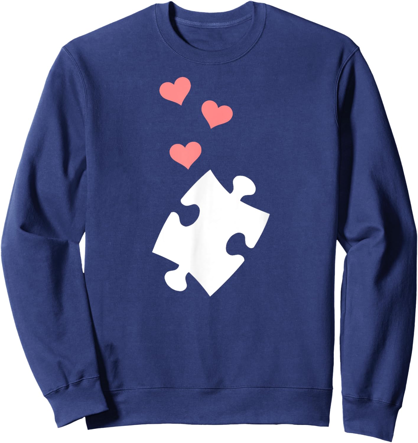 Jigsaw puzzle piece hearts Sweatshirt - Sweatshirt | Navy