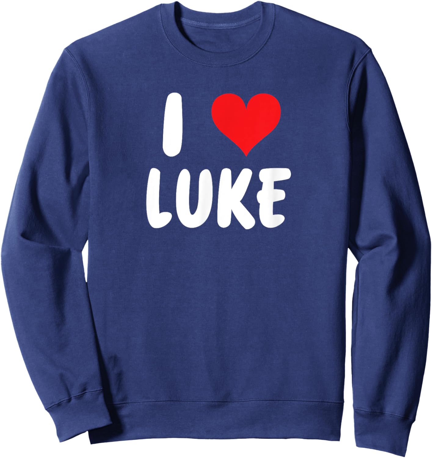 I Love Luke - Heart - Name Sweatshirt - Sweatshirt | Navy