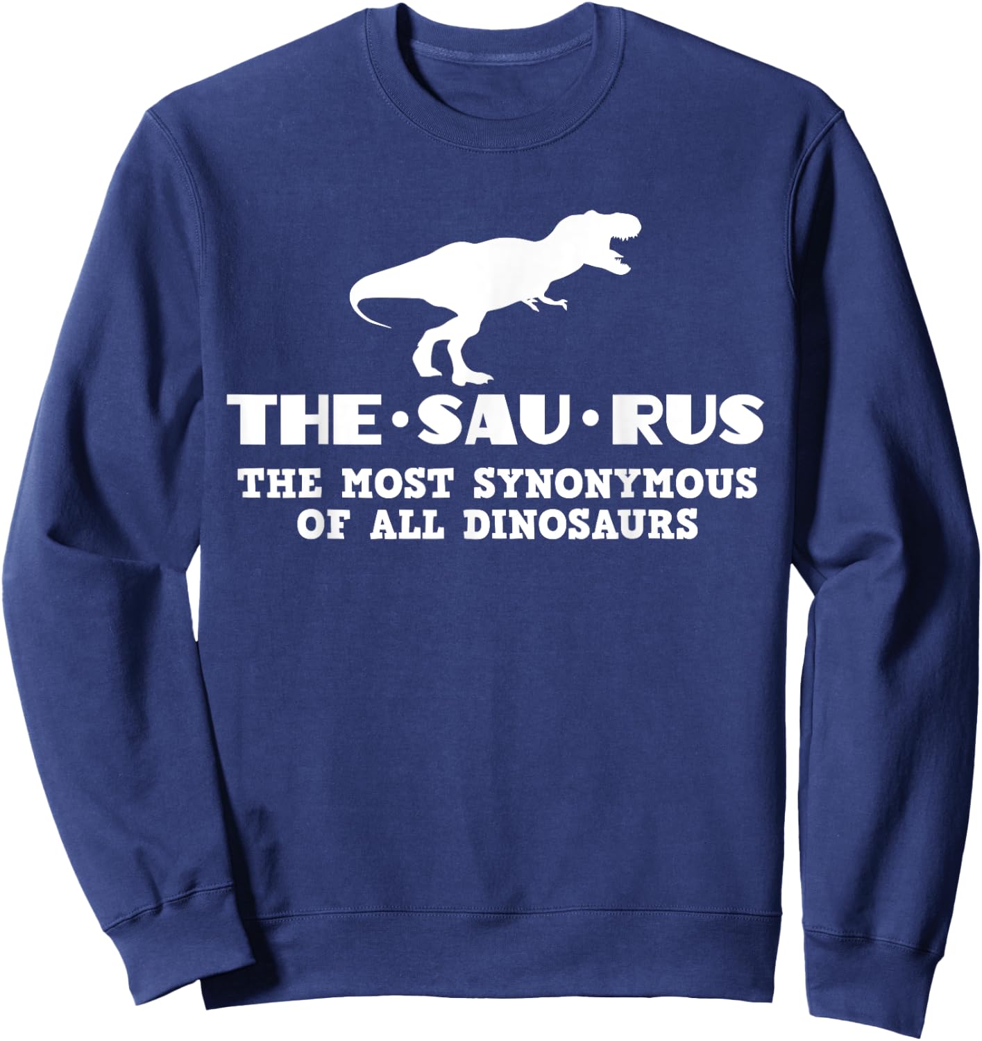 Funny Thesaurus Dinosaur Grammar Librarian Vocabulary Sweatshirt - Sweatshirt | Navy