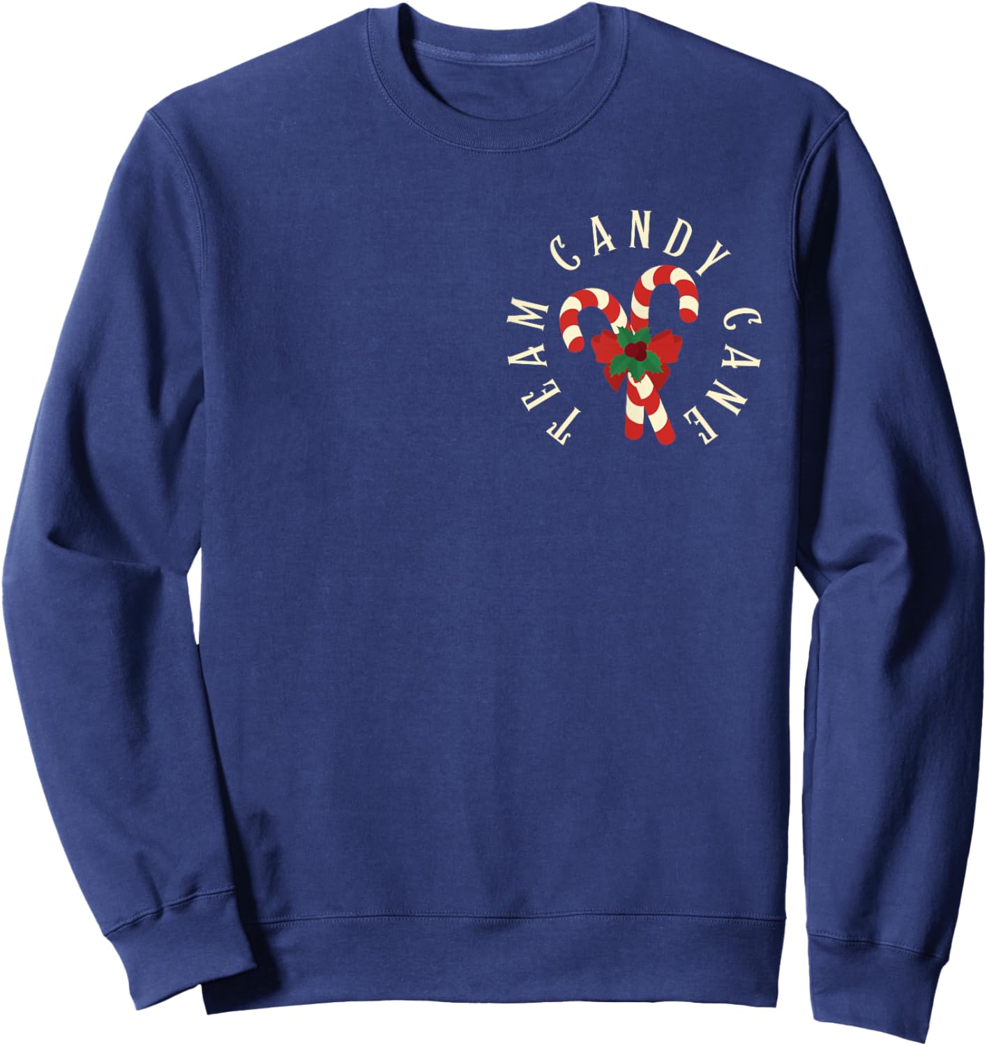 Team Candy Cane Xmas Matching Family Candy Cane Crew Pajamas Sweatshirt - Sweatshirt | Navy