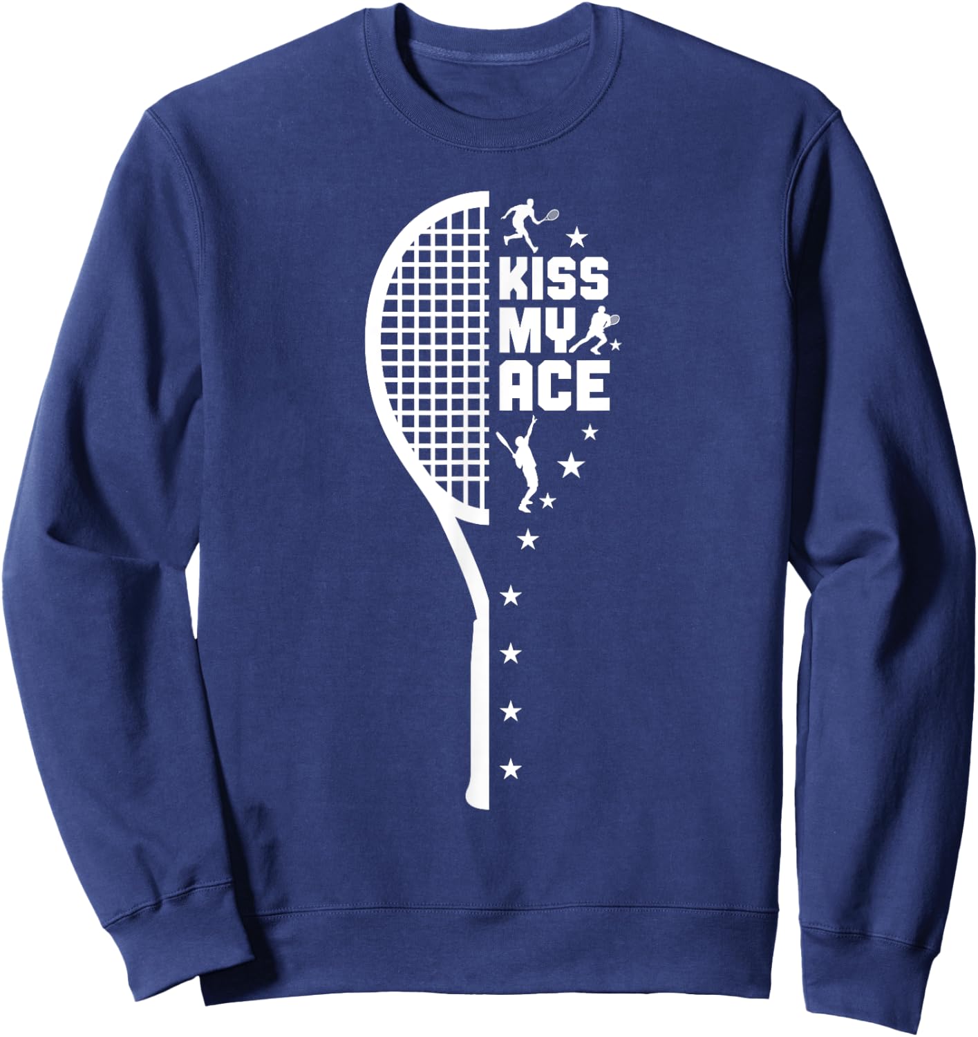 Kiss My Ace Sport Funny Tennis Sweatshirt - Sweatshirt | Navy