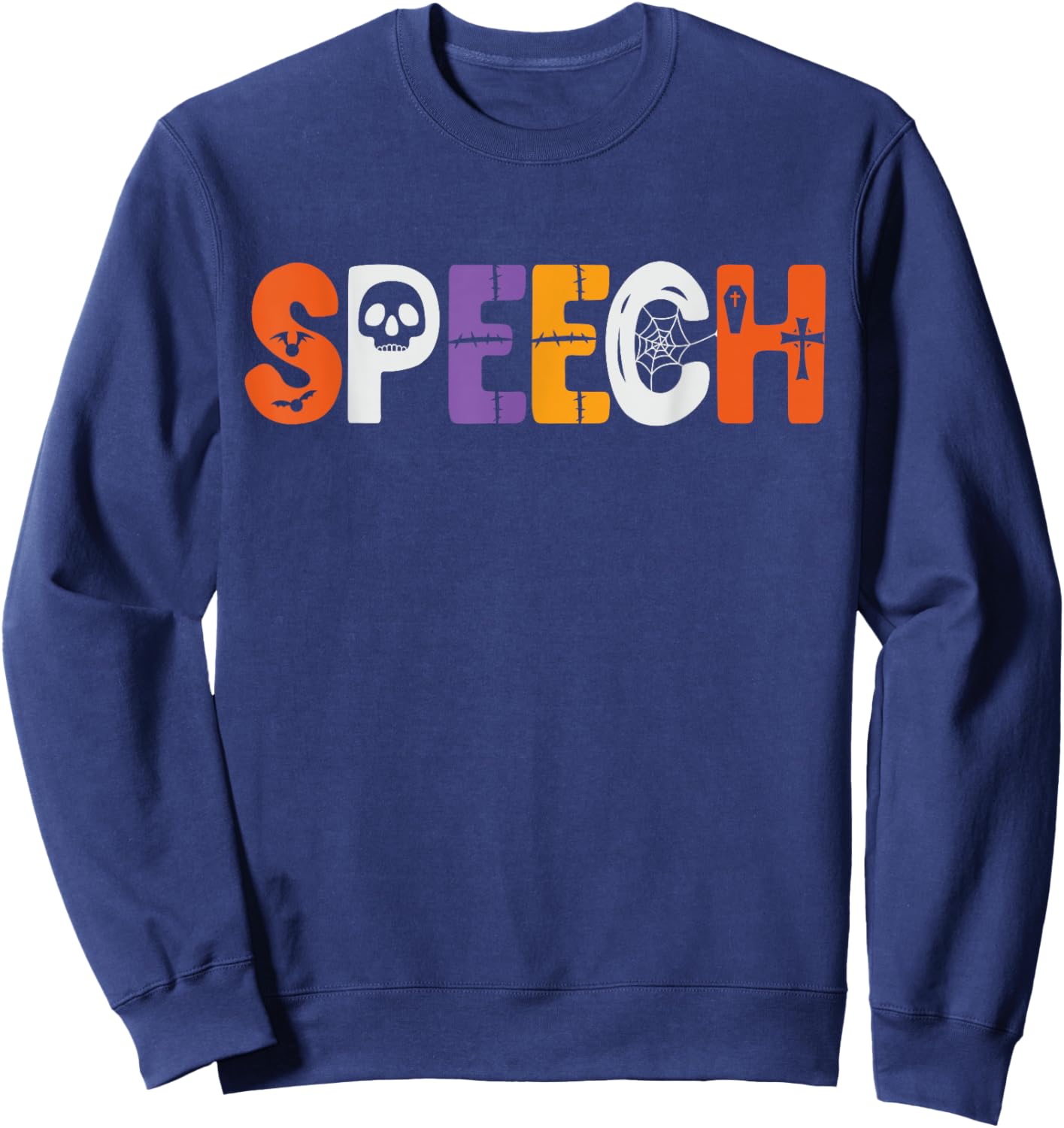 Speech Therapy Halloween Easy Lazy Costume Outfit SLP Women Sweatshirt - Sweatshirt | Navy