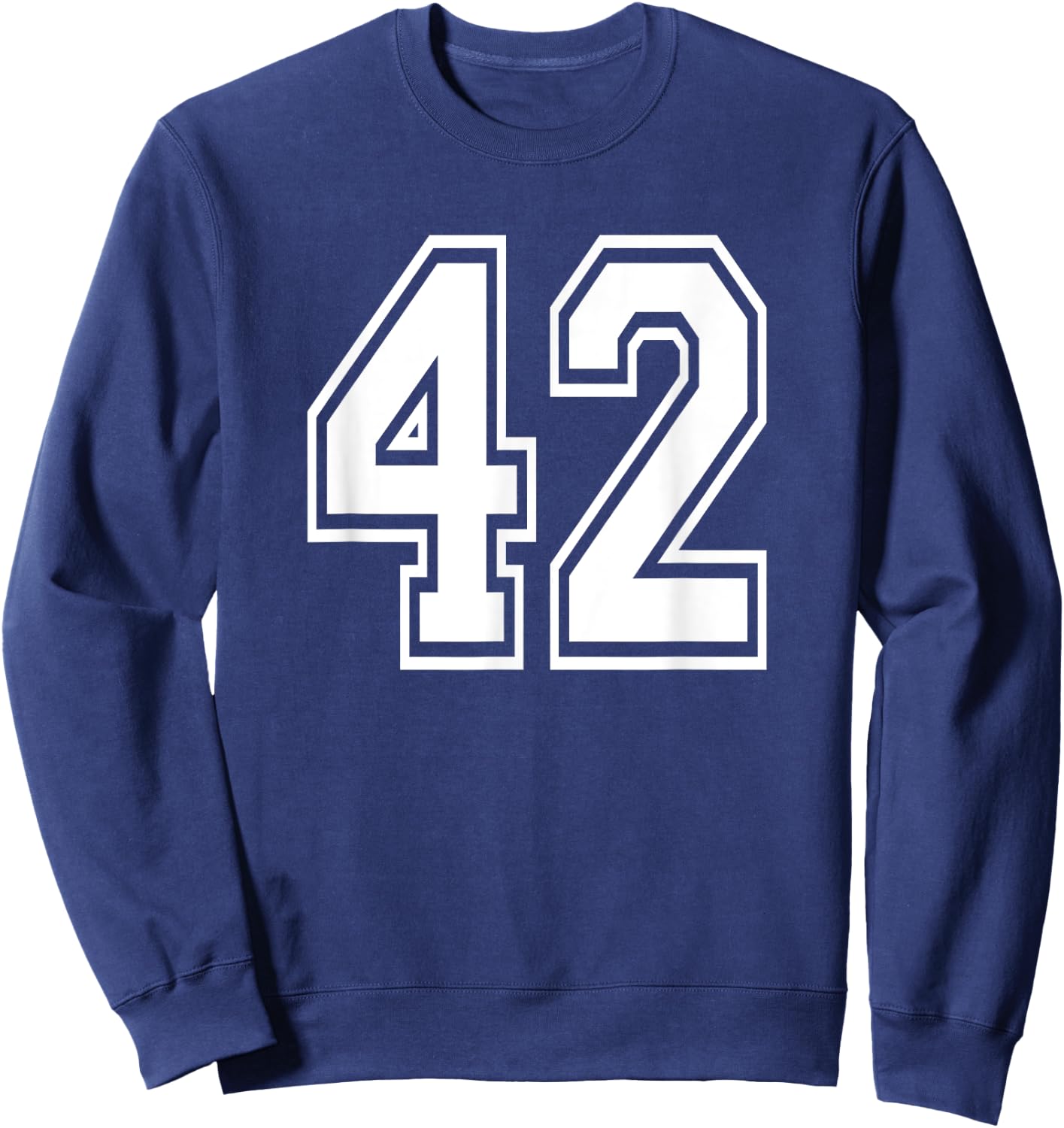 Number 42 Birthday Gift Sports Player Team Numbered Jersey Sweatshirt - Sweatshirt | Navy