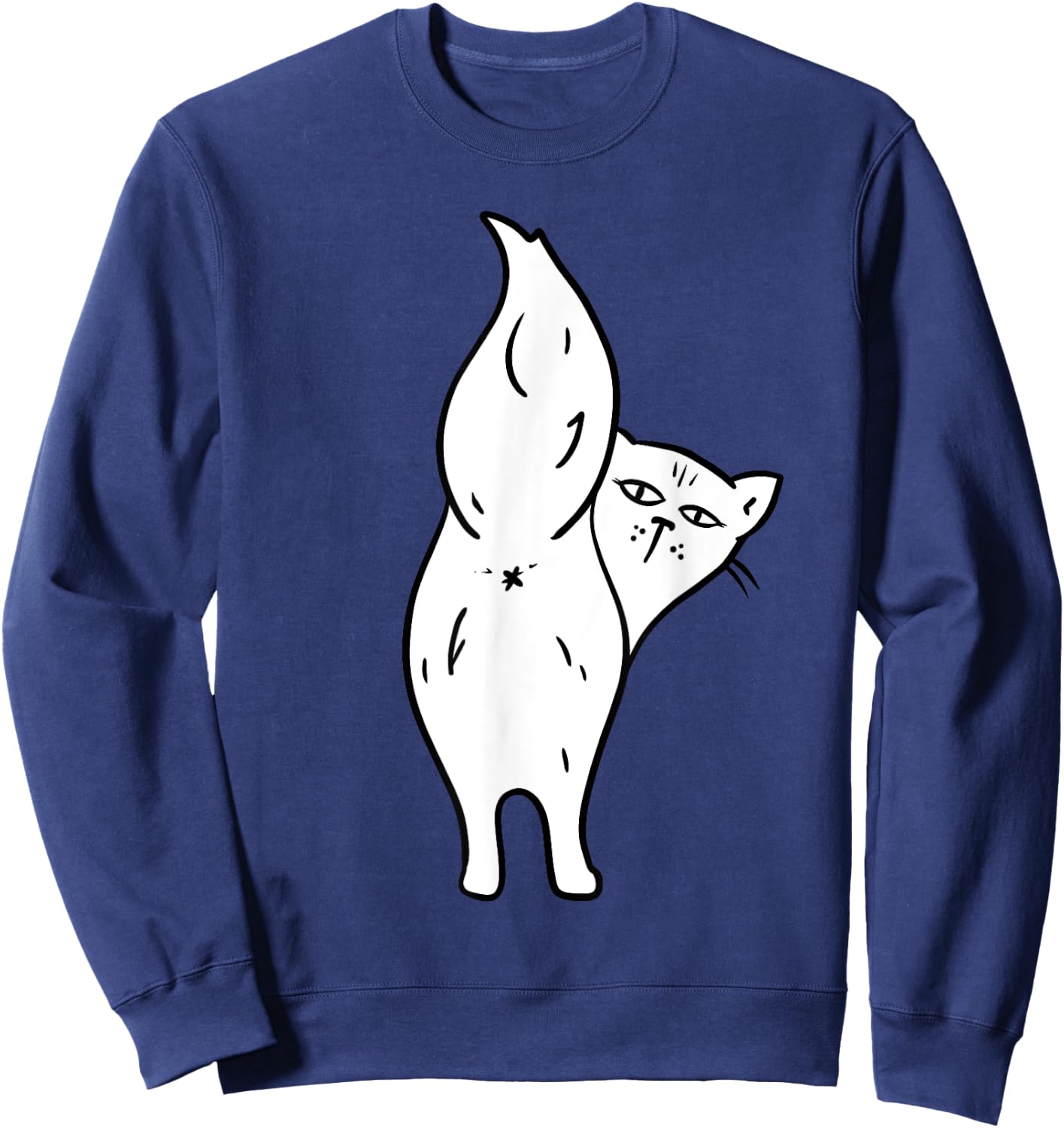 Cat Butthole Shirt Offensive Animal Butt Cat Lady Sweatshirt - Sweatshirt | Navy