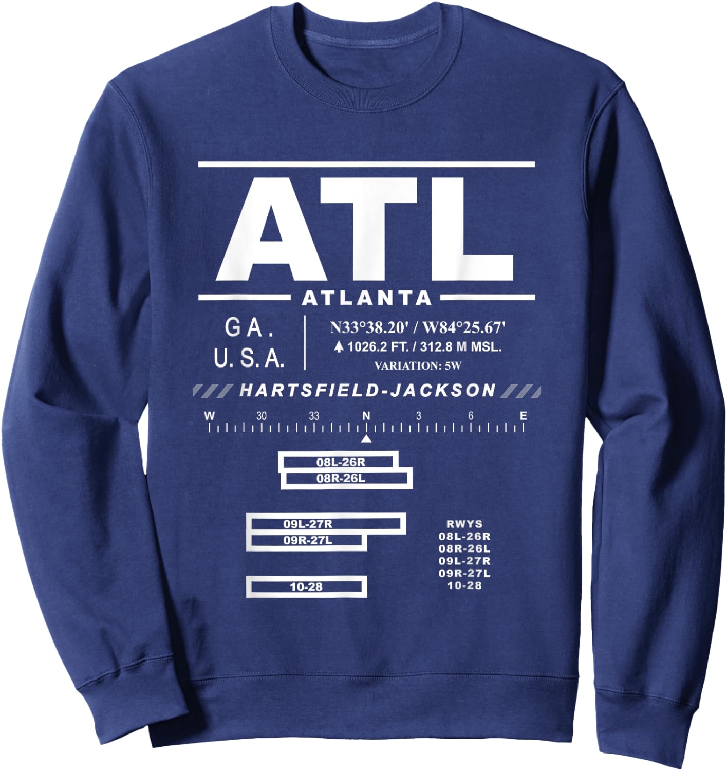 Hartsfield Jackson Atlanta International Airport Georgia ATL Sweatshirt - Sweatshirt | Navy