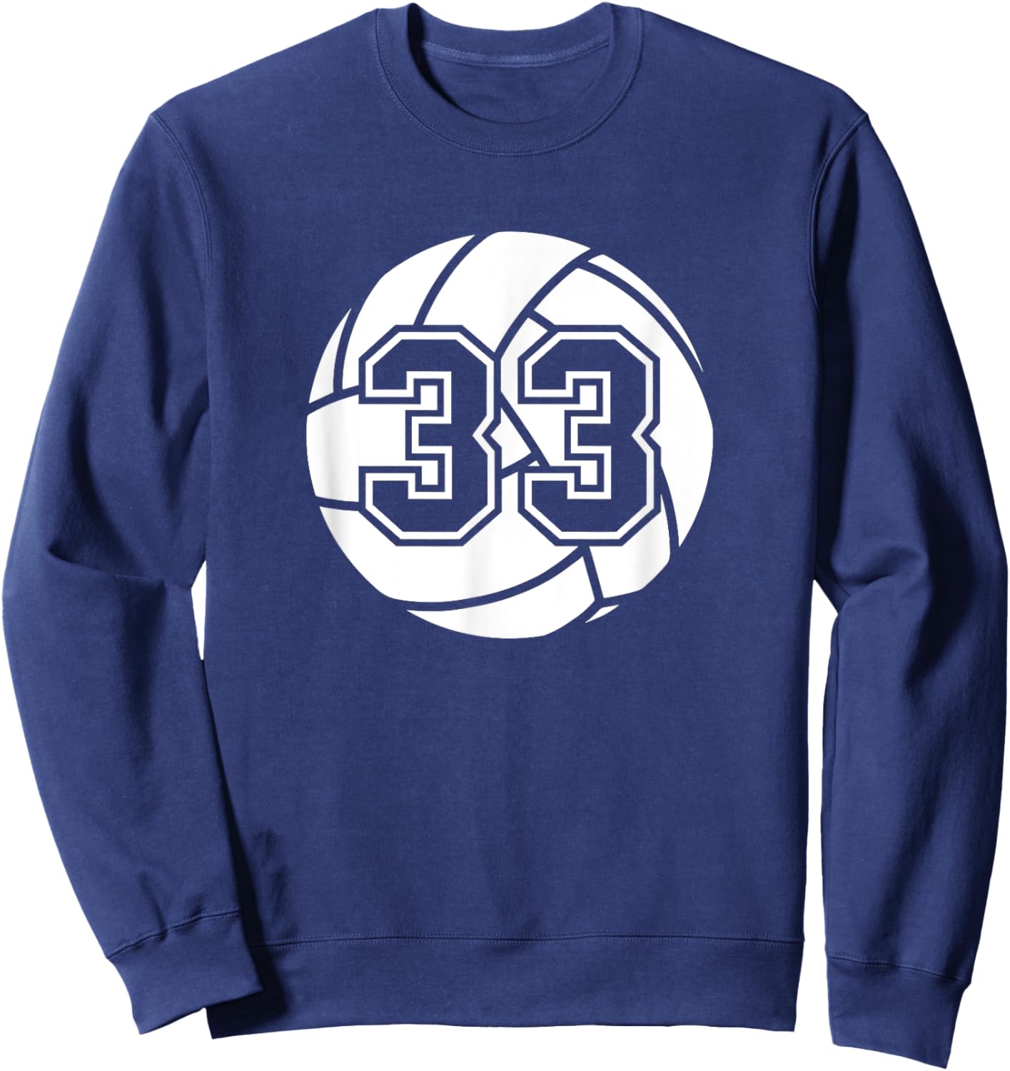 Volleyball Player #33 Volleyball Mom Dad Jersey Number 33 Sweatshirt - Sweatshirt | Navy