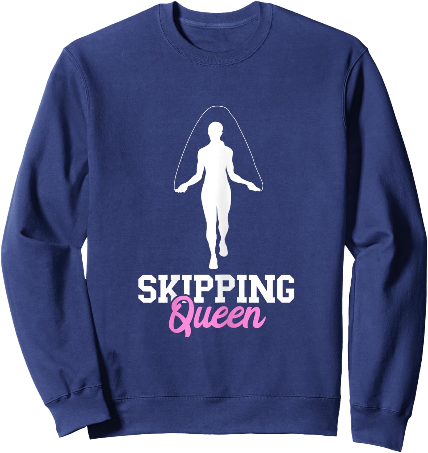 Skipping Queen Rope Jumping Cardio Jump Rope Workout Gym Sweatshirt - Sweatshirt | Navy