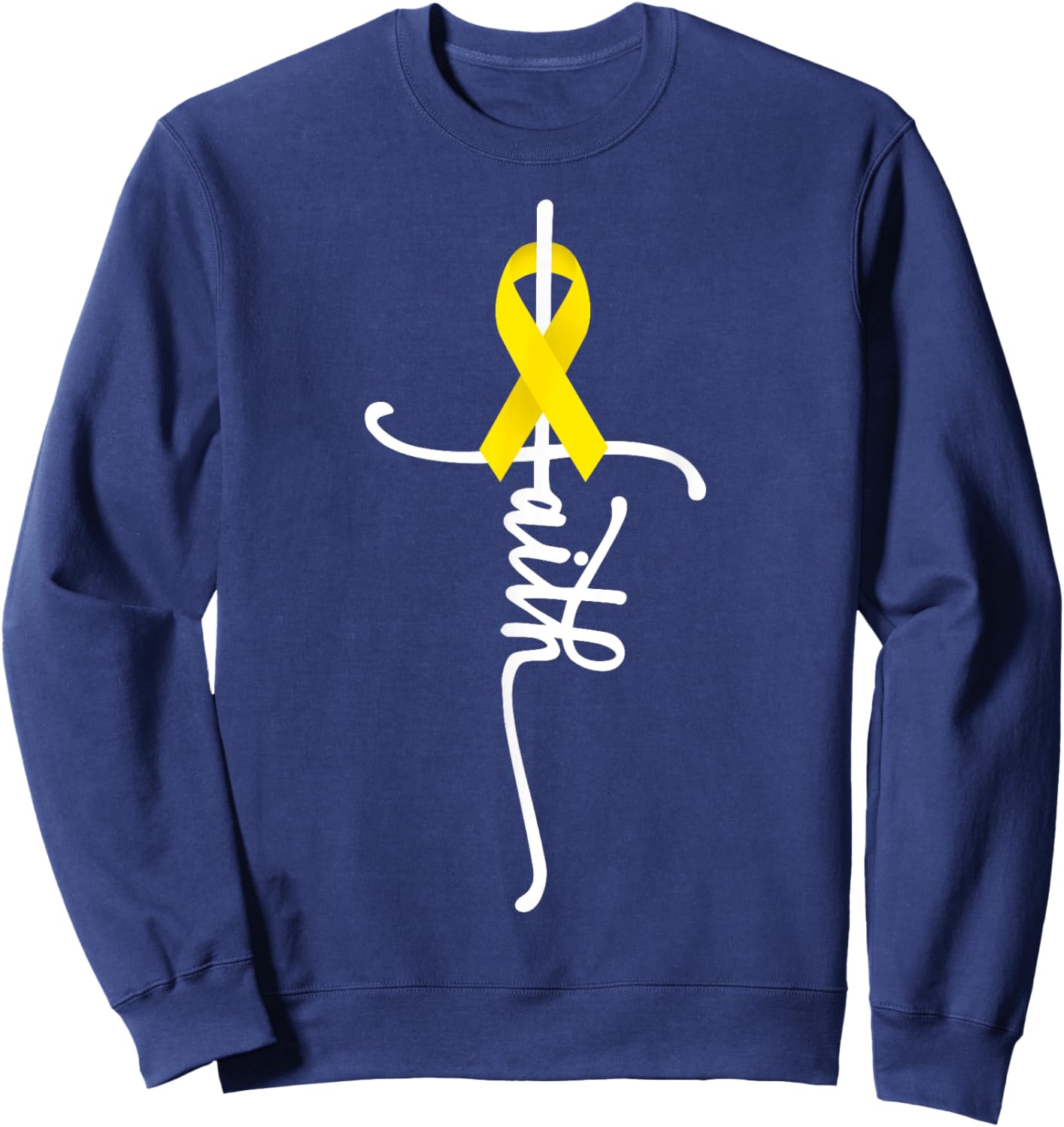 Sarcoma Bone Cancer Faith Sarcoma Bone Cancer Awareness Sweatshirt - Sweatshirt | Navy