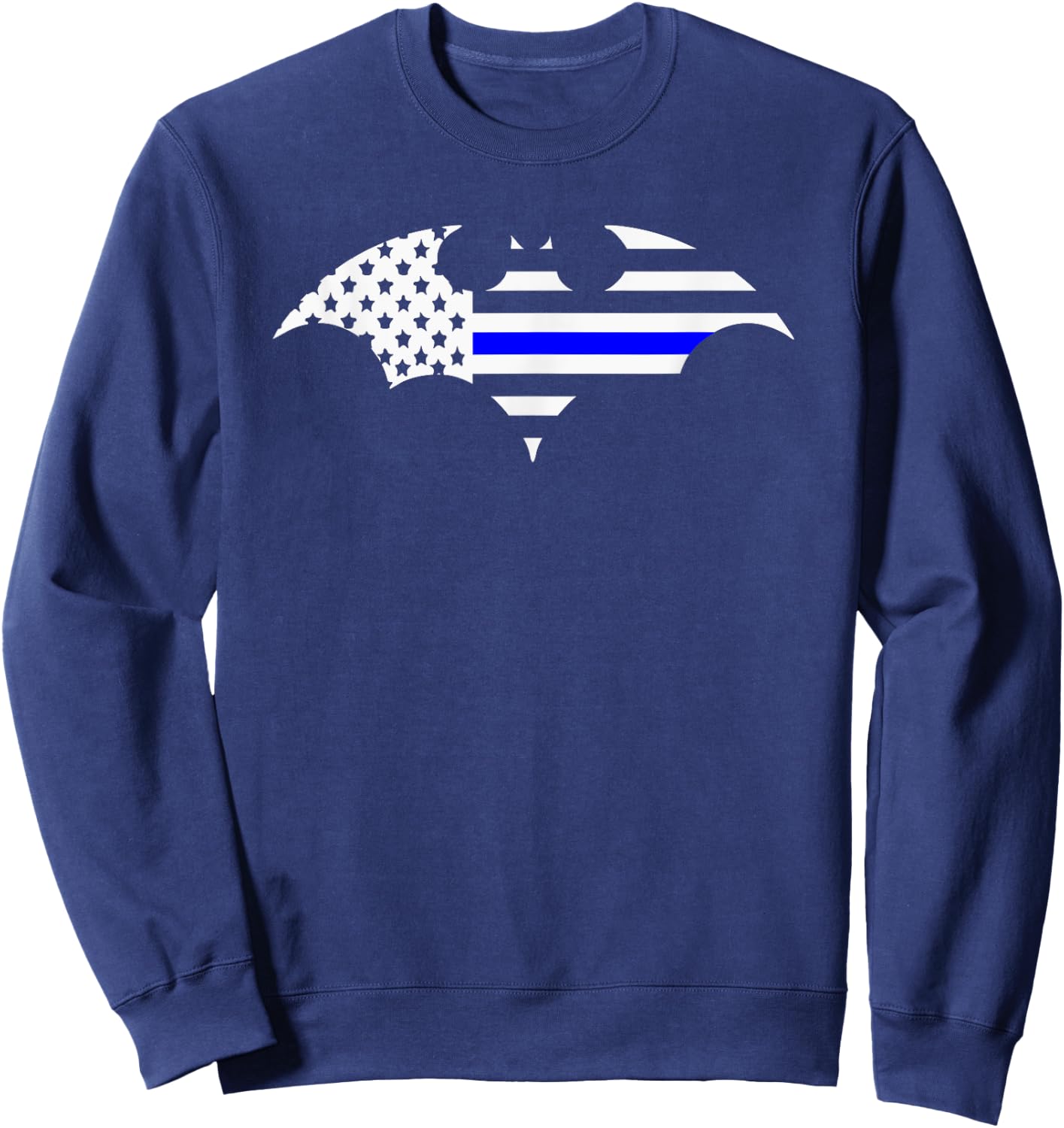 Thin Blue Line Bat Flag Police Support Shirt Sweatshirt - Sweatshirt | Navy