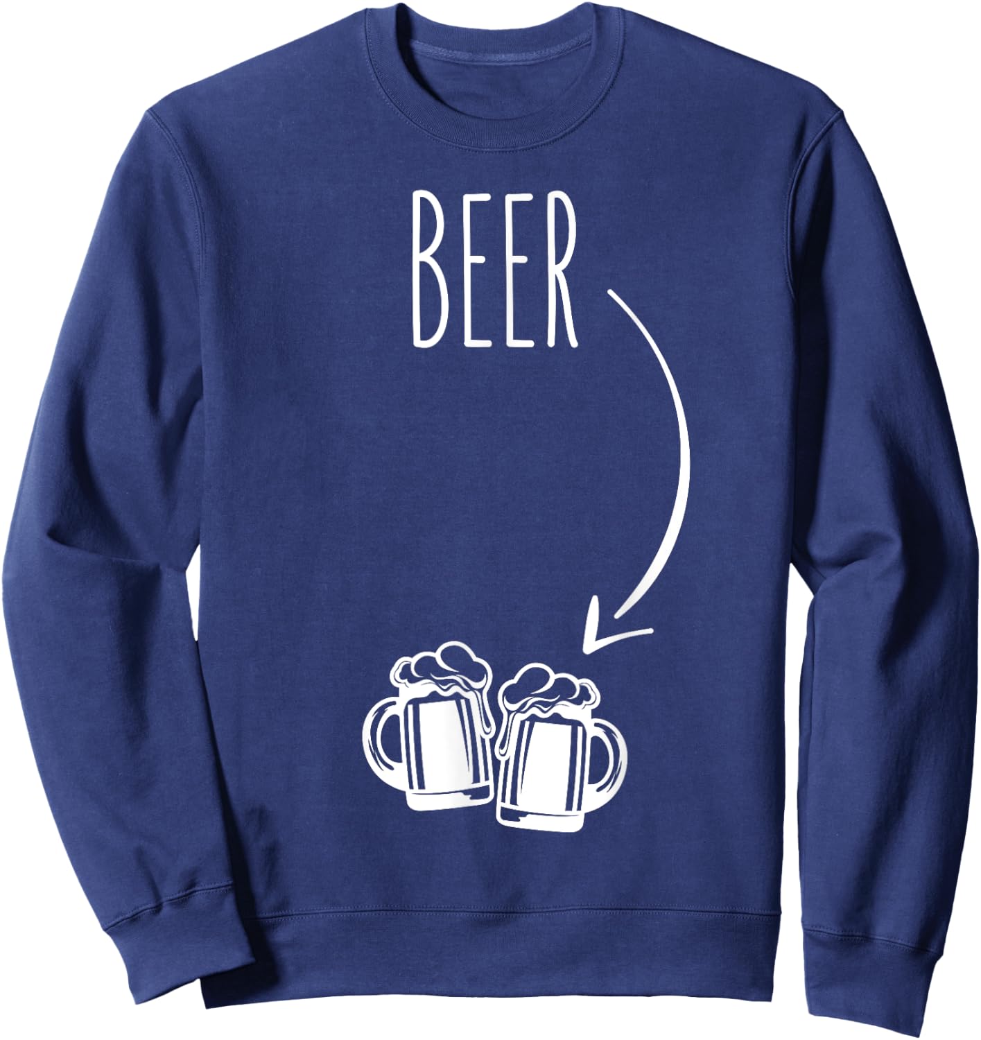 Just Beer in my Belly - Expecting Dad Pregnancy Announcement Sweatshirt - Sweatshirt | Navy