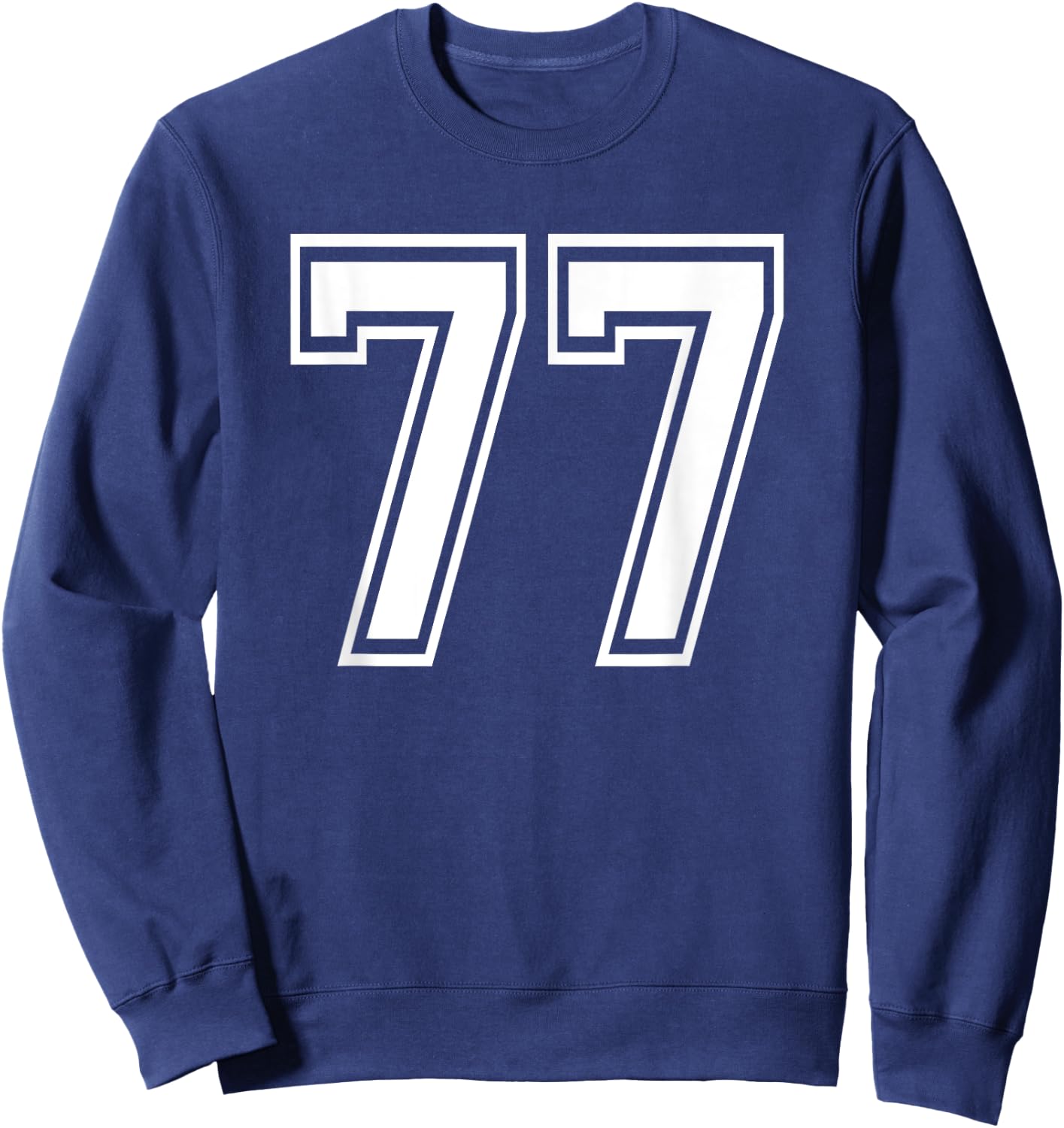 Number 77 Birthday 77th Sports Player Team Numbered Jersey Sweatshirt - Sweatshirt | Navy