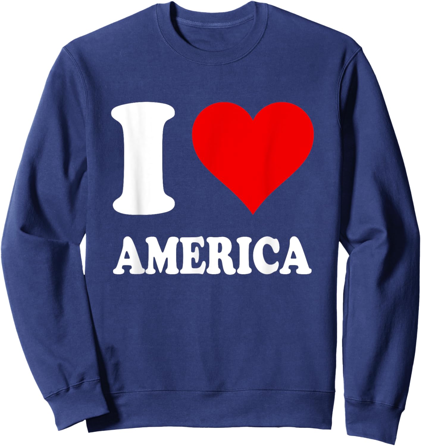 Red Heart I Love America Sweatshirt - Sweatshirt | Navy