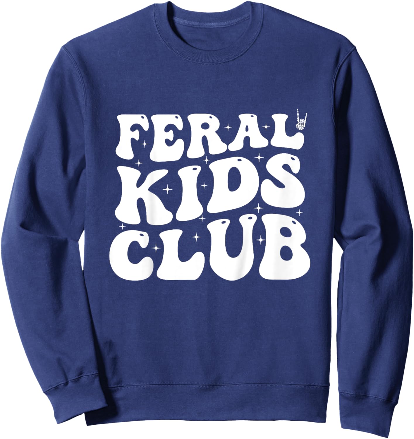 Kids Funny Feral Kids Club Sweatshirt - Sweatshirt | Navy
