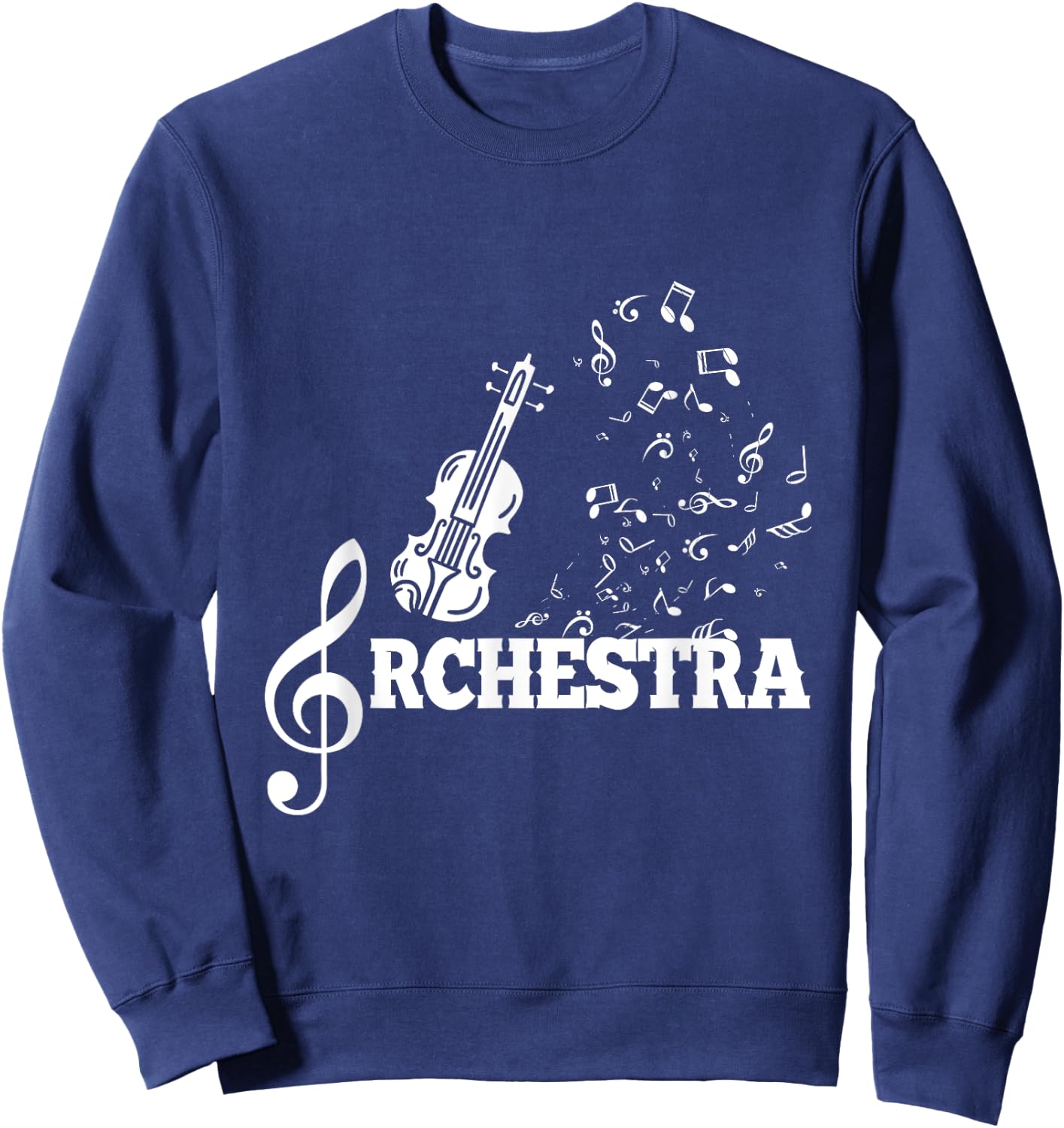 Clef Violin Musical Notes Violinist Classical Music Gift Sweatshirt - Sweatshirt | Navy