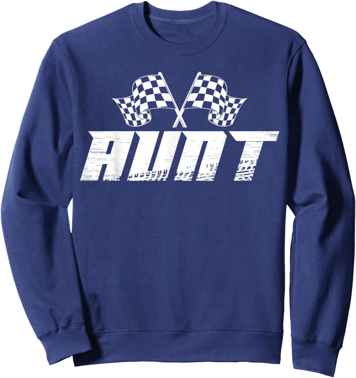 Aunt Pit Crew Family Racing Birthday Race Car Sweatshirt - Sweatshirt | Navy