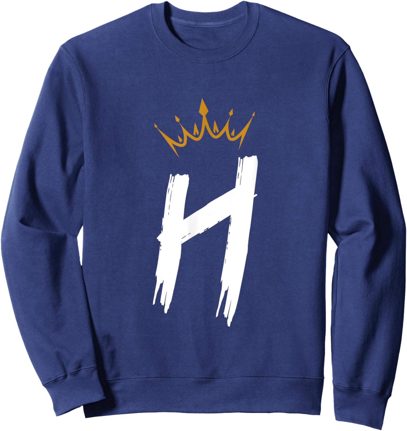 Queen King Letter H - Favorite Letter With Crown Alphabet Sweatshirt - Sweatshirt | Navy
