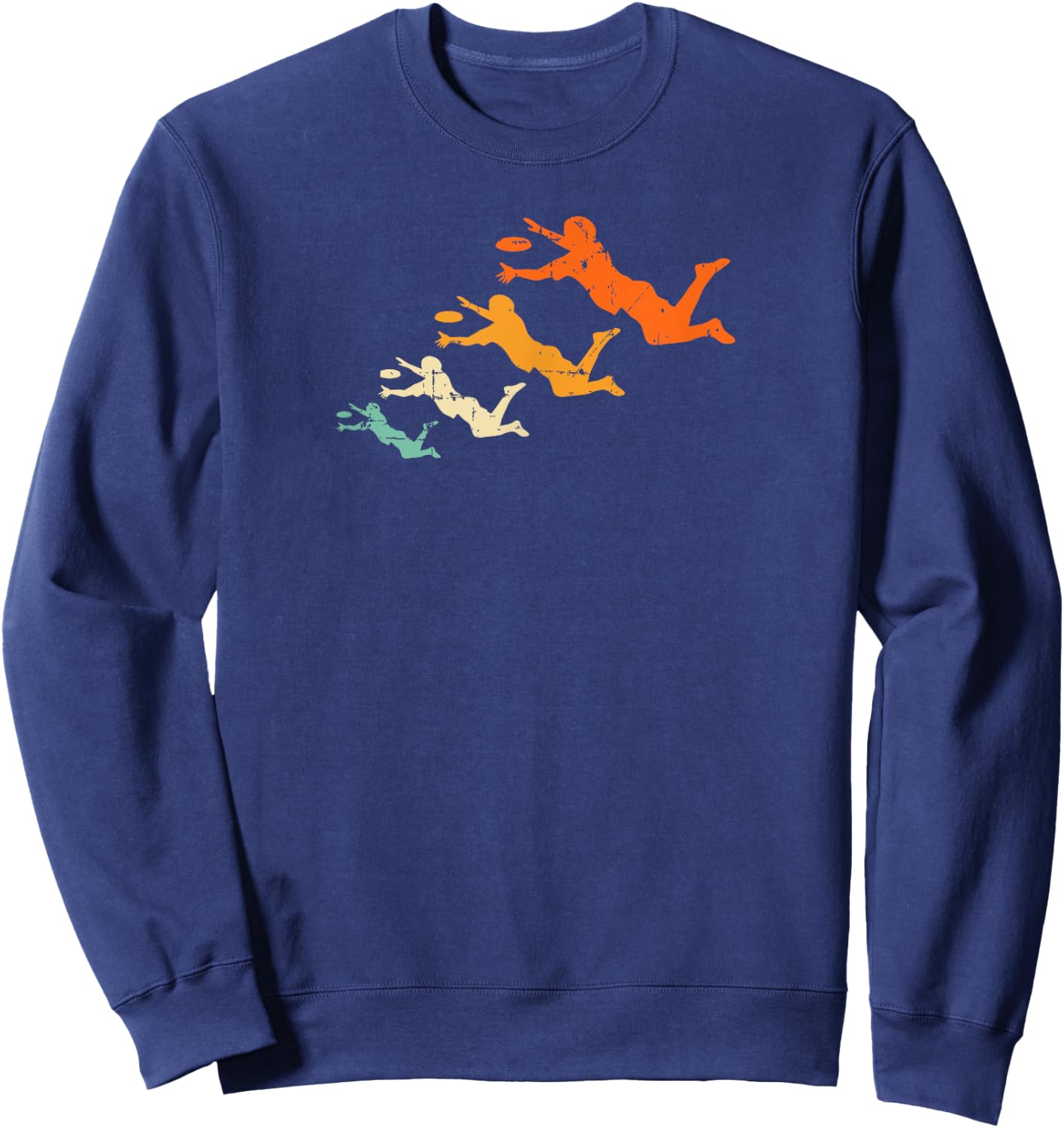 Retro Ultimate Frisbee Player Vintage Disc Ultimate Frisbee Sweatshirt - Sweatshirt | Navy