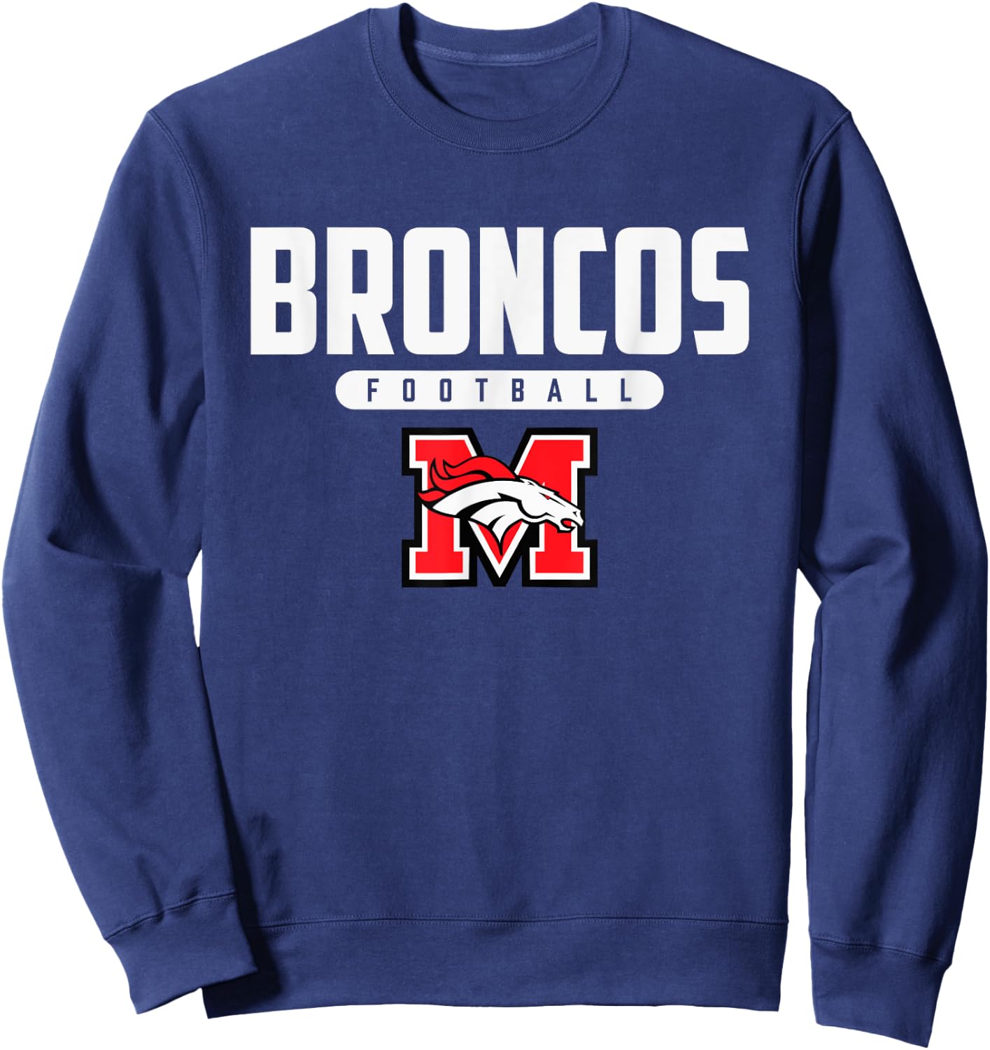 Mustang Broncos Logo Football HS Sweatshirt - Sweatshirt | Navy
