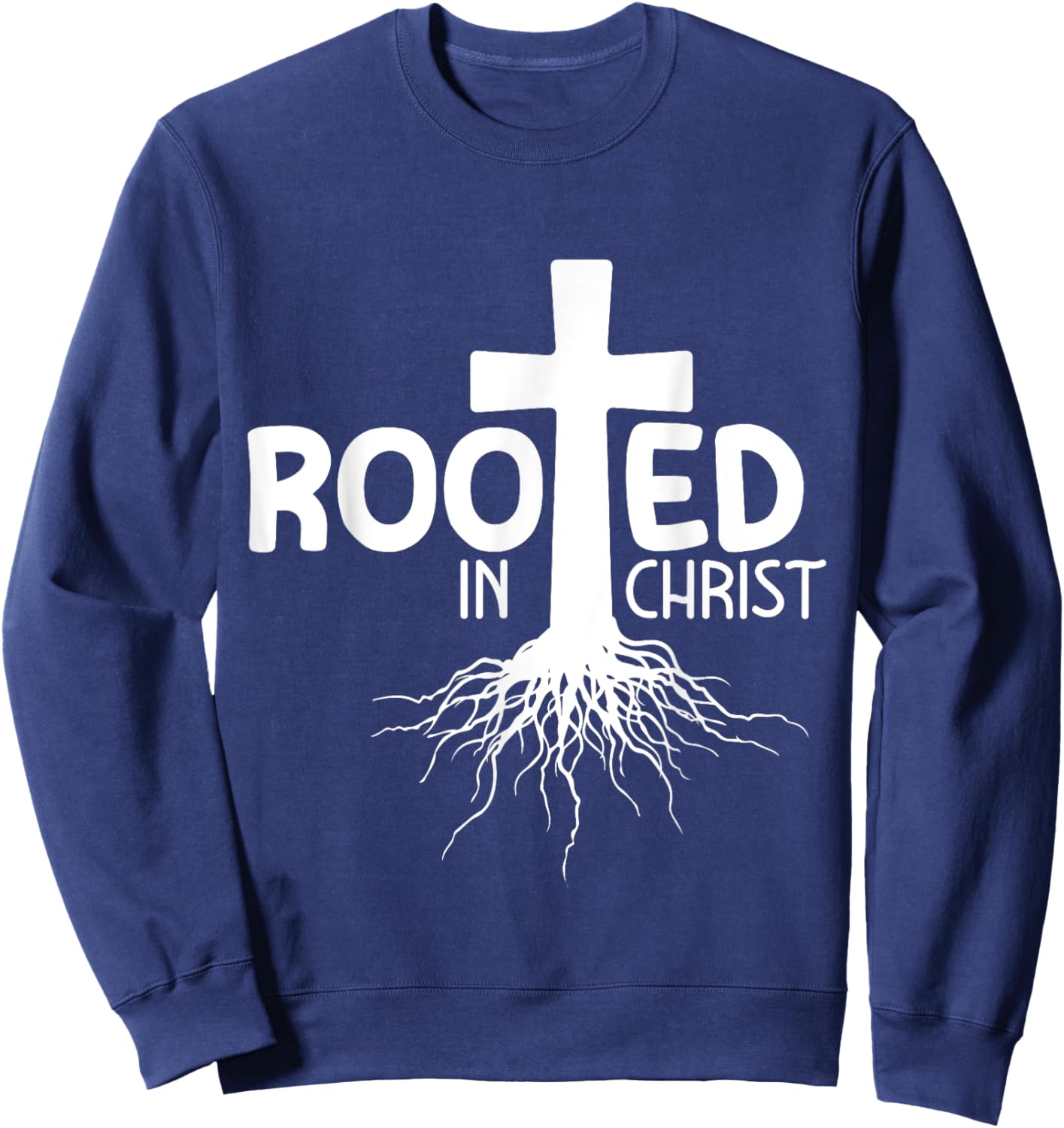 Crucifix Jesus Rooted In Christ Sweatshirt - Sweatshirt | Navy