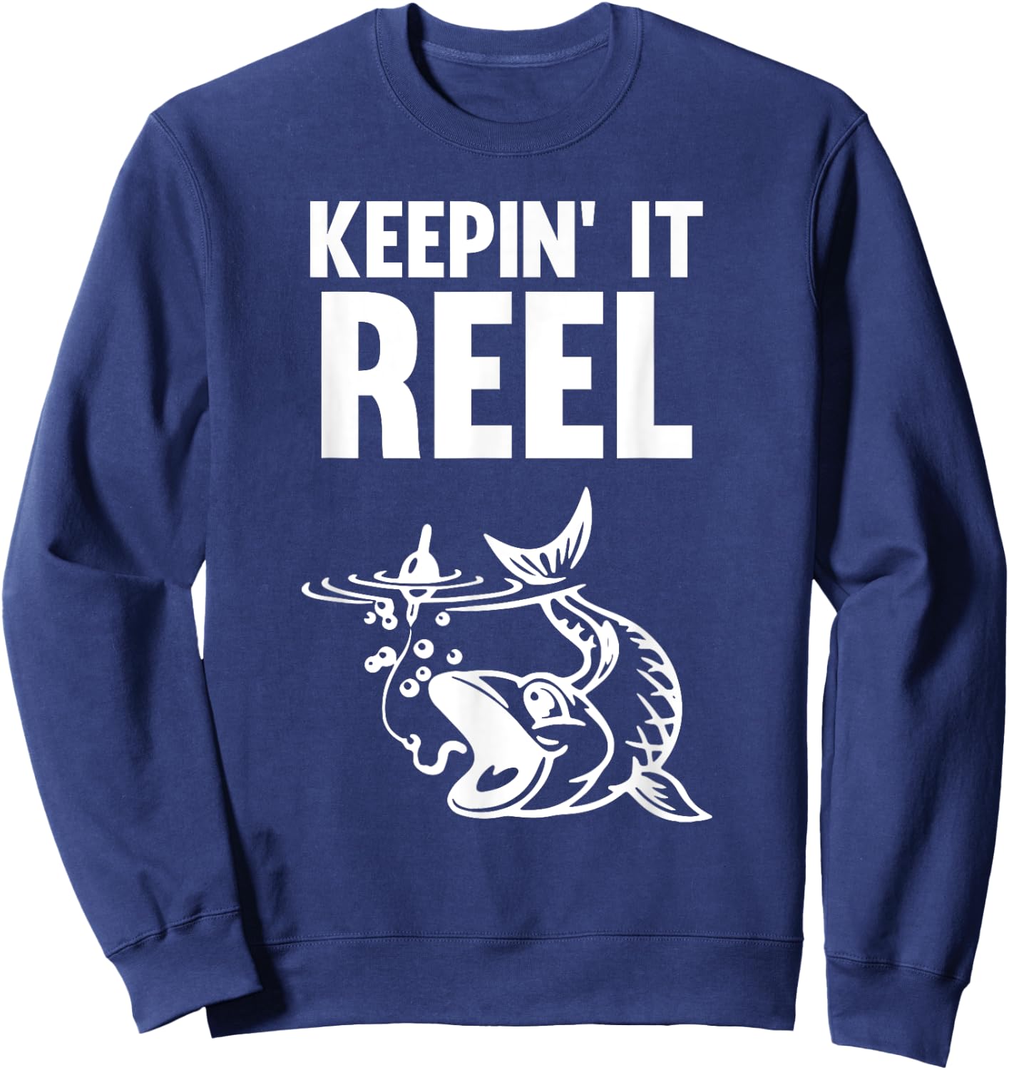 Keepin It Reel Fish Hook Sweatshirt - Sweatshirt | Navy