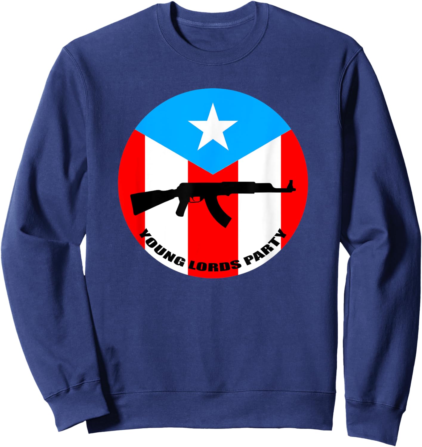 Young Lords Shirt Puerto Rican Flag Logo Gift Sweatshirt - Sweatshirt | Navy