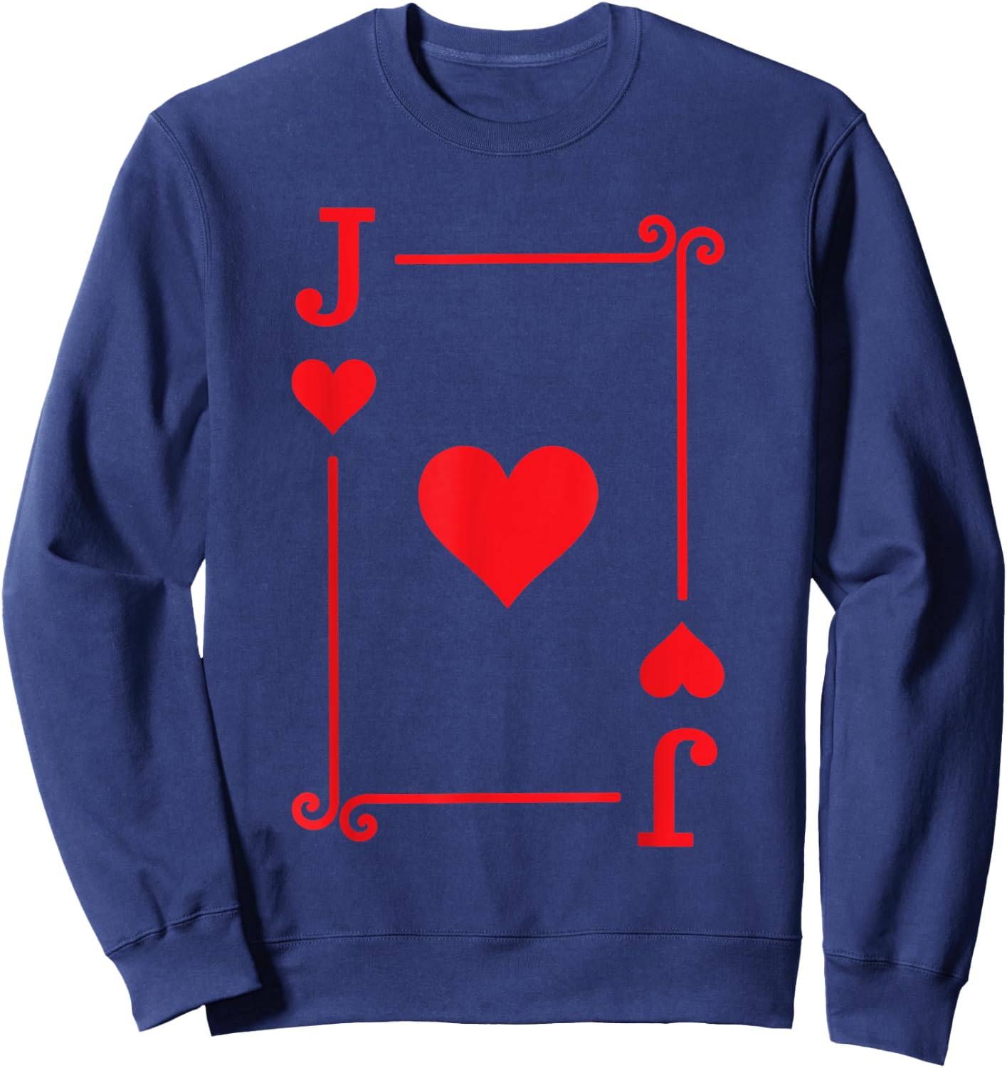 Playing Cards Costume - Jack Hearts Card - Jack Card Sweatshirt - Sweatshirt | Navy