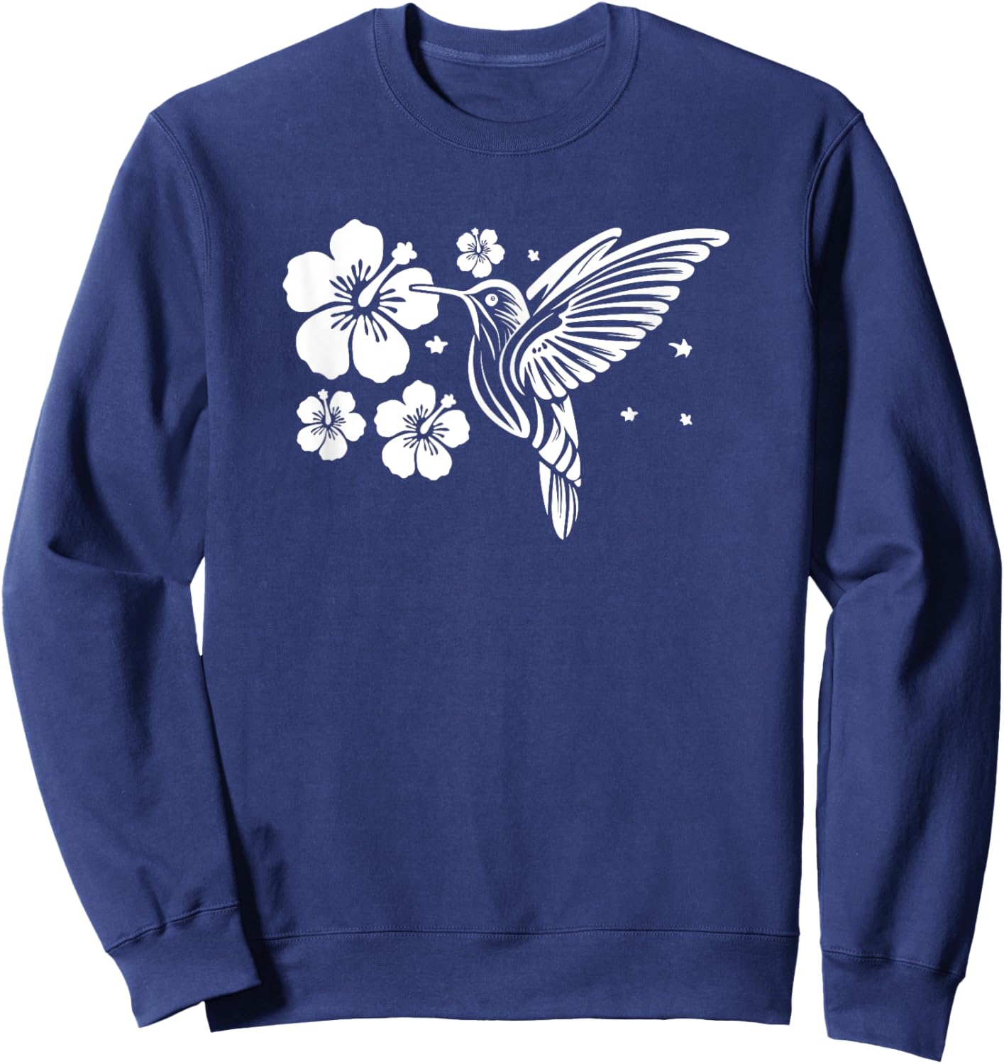 Hummingbird Hawaii Hibiscus Bird Nature Hawaiian Sweatshirt - Sweatshirt | Navy