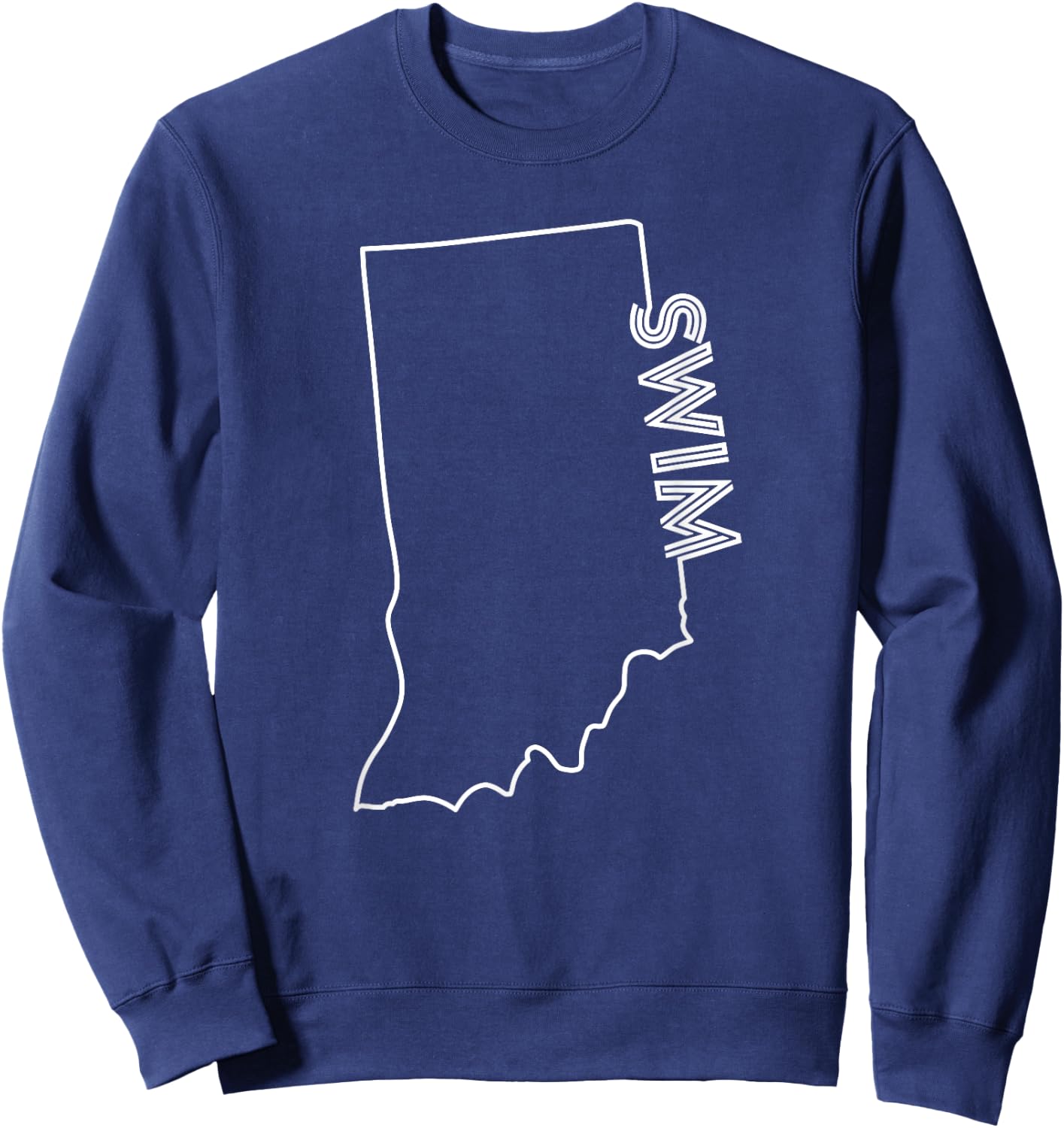 State of Indiana Outline with Swim Text ABN558b Sweatshirt - Sweatshirt | Navy