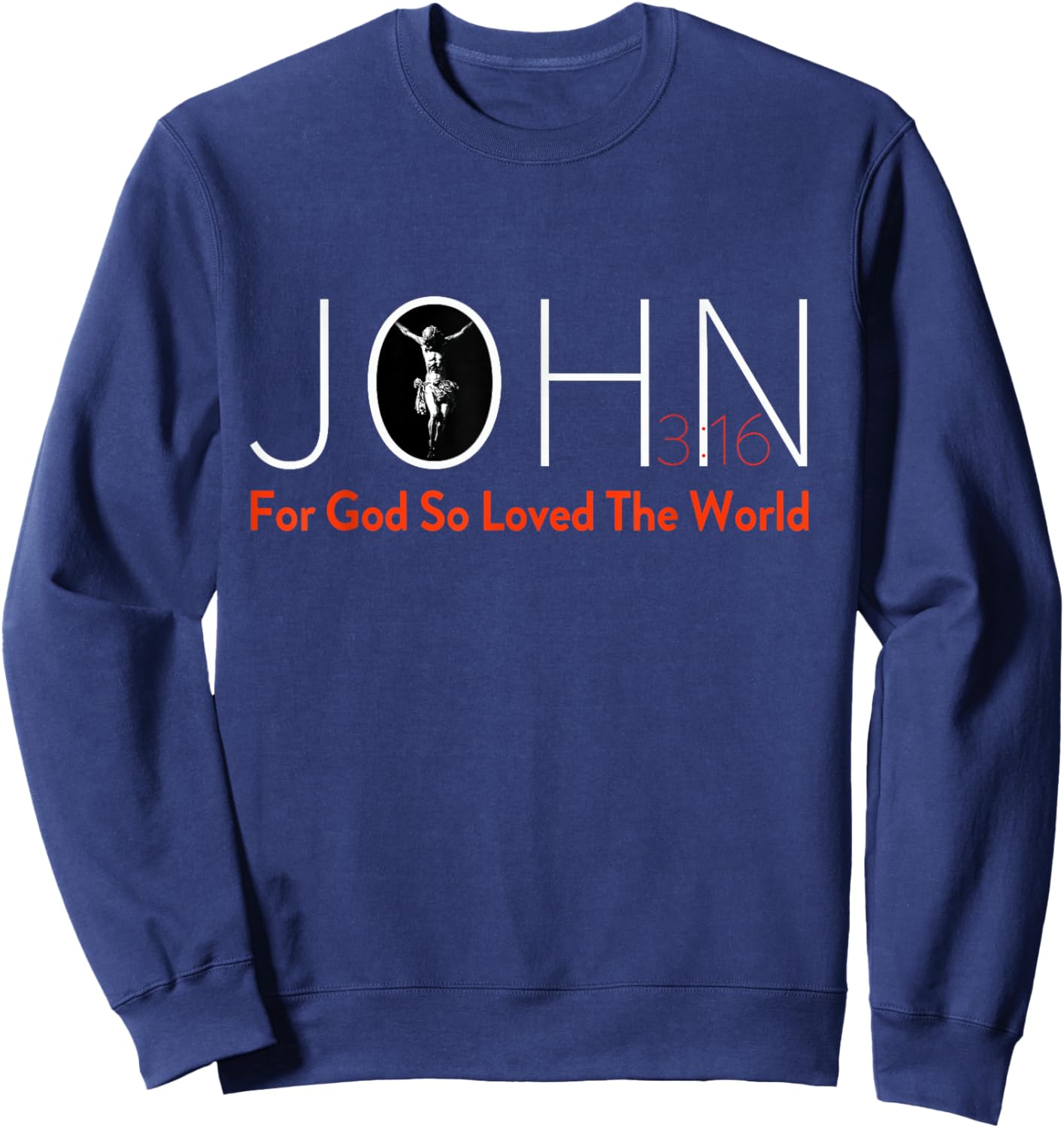 John 3:16 Christian Sweatshirt - Sweatshirt | Navy