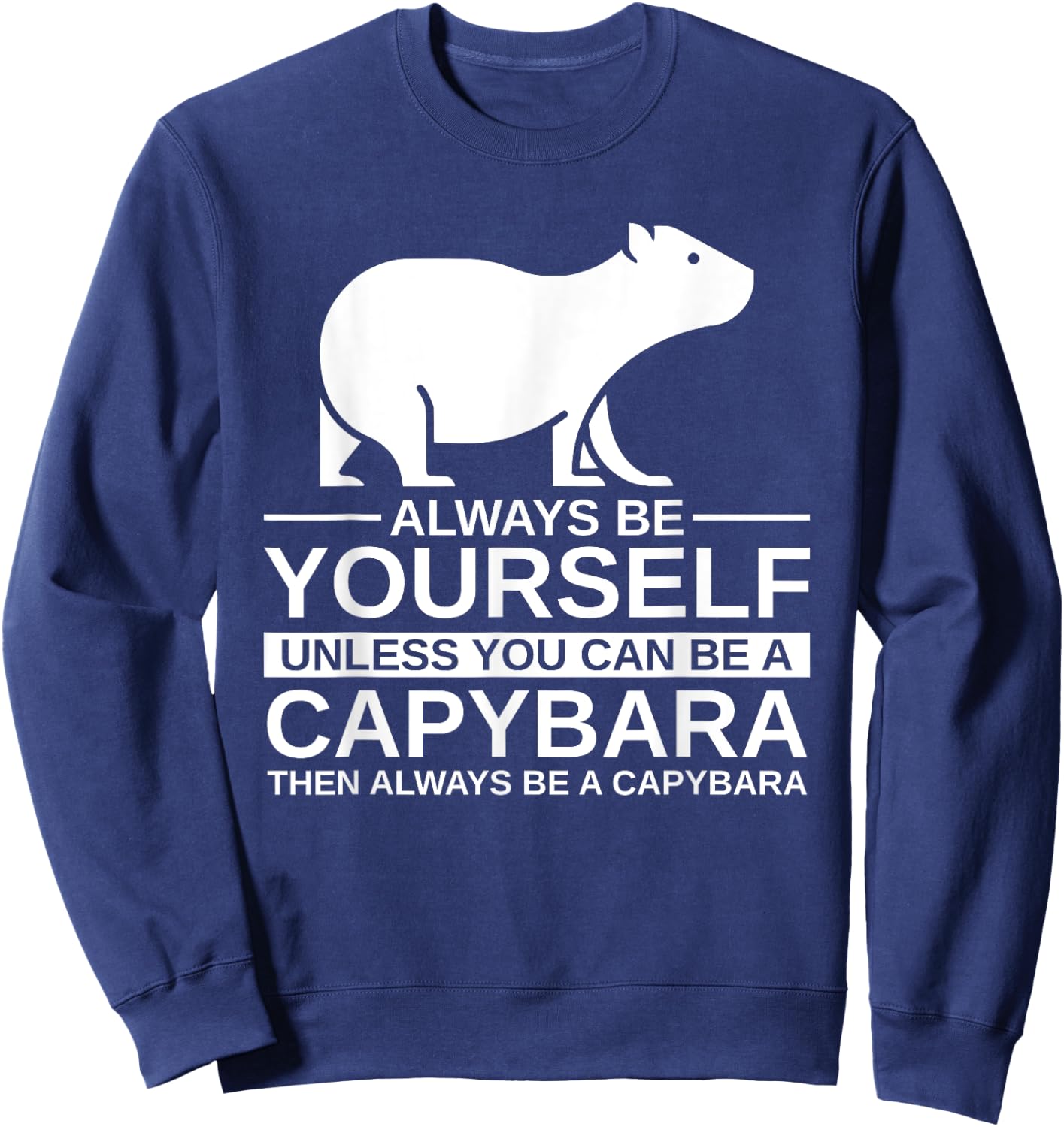 Always Be Yourself Capybara Gift Women Mammal Animal Sweatshirt - Sweatshirt | Navy