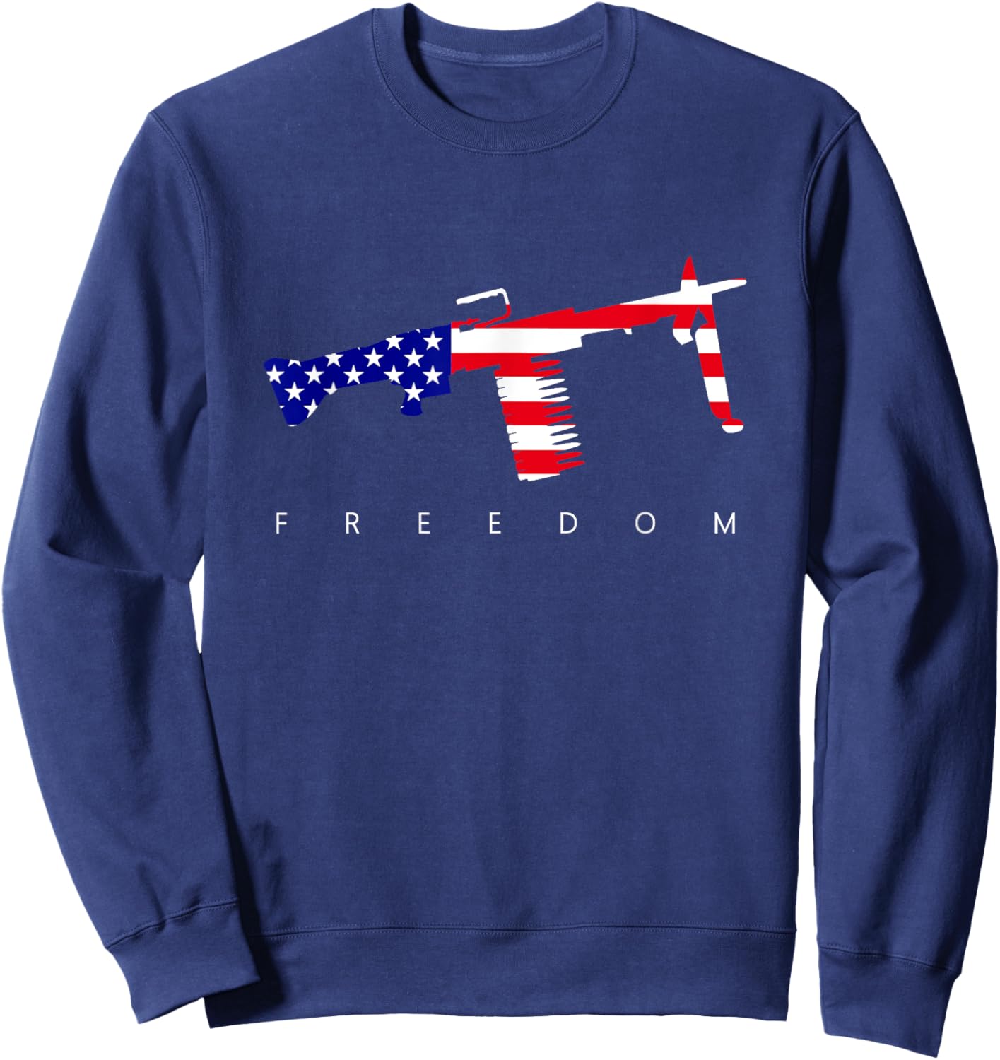 M249 Saw Gunner American Flag gift Responsible Gun Owners Sweatshirt - Sweatshirt | Navy