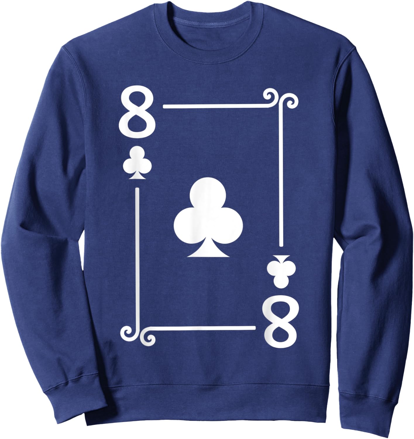 Playing Cards Costume - 8 Clubs Card - Eight Card Sweatshirt - Sweatshirt | Navy