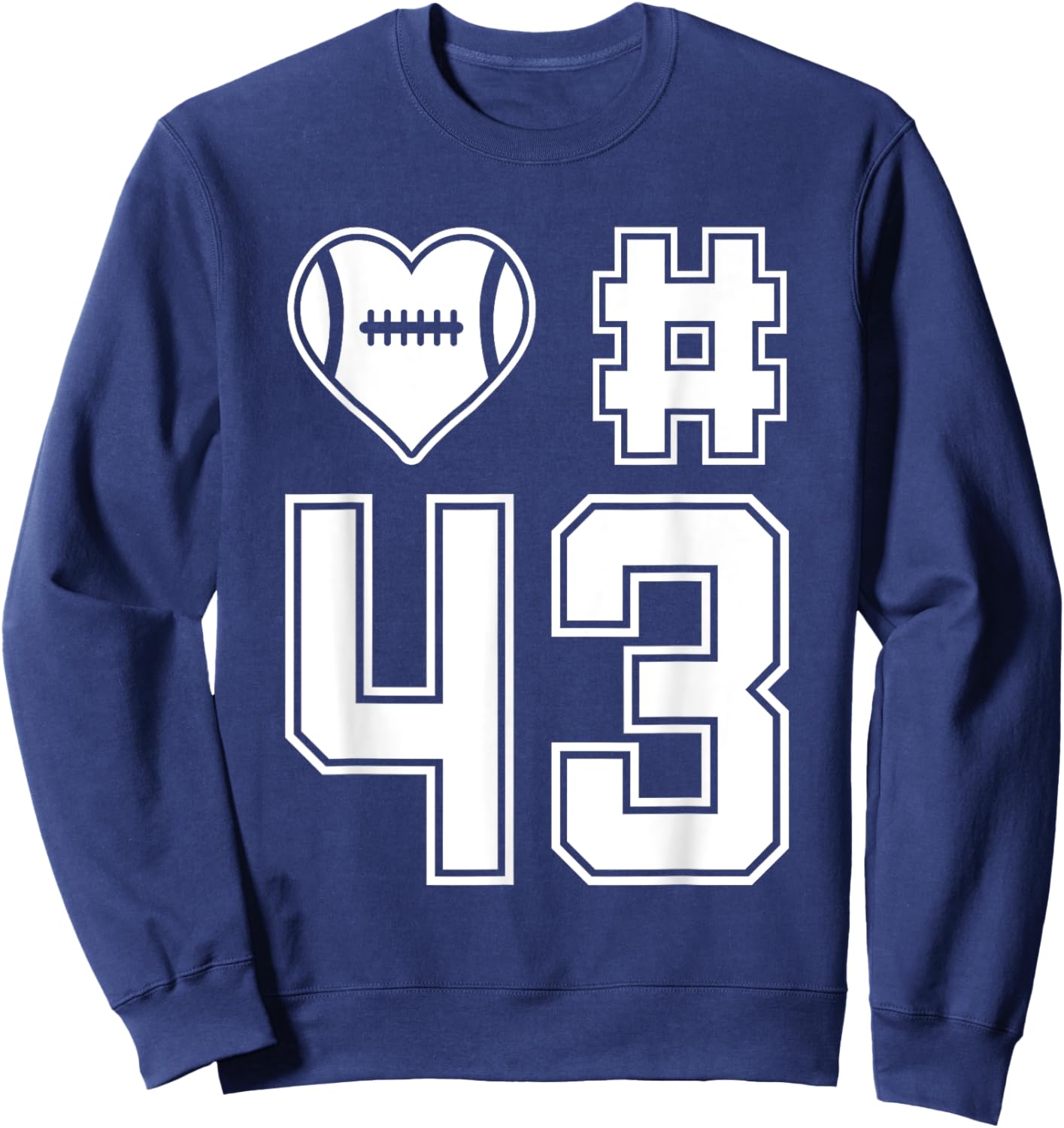 Love & Support Football Player Number 43 Sweatshirt - Sweatshirt | Navy