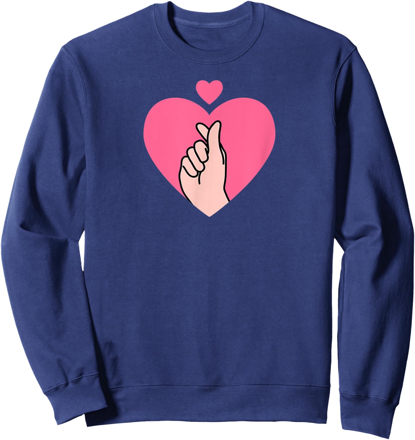 Saranghae Hand Sign in Heart - Kpop Hand, K-Pop, Kpop Sweatshirt - Sweatshirt | Navy