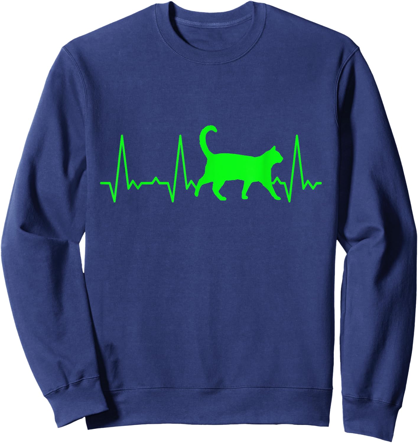Heartbeat Cat Sweatshirt - Sweatshirt | Navy