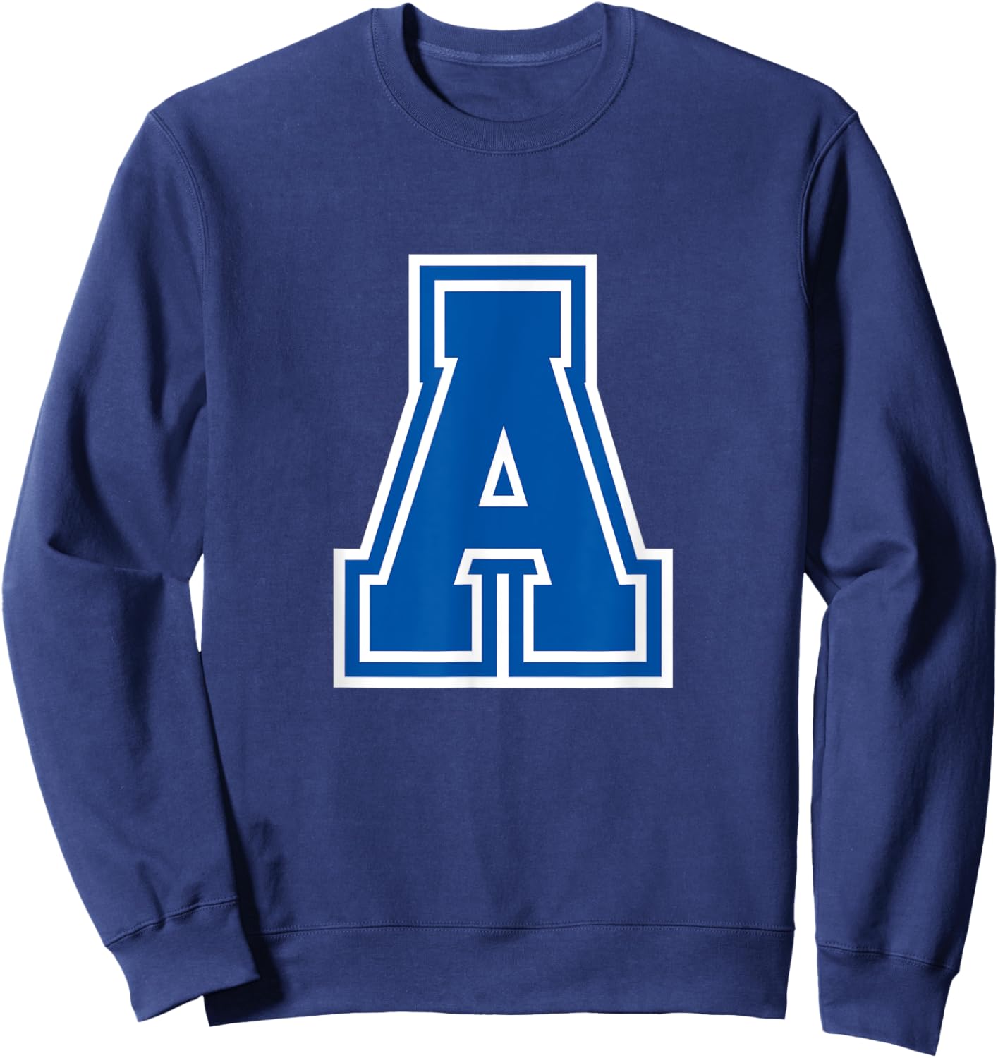 Letter A Blue Monogram Initial Sweatshirt - Sweatshirt | Navy