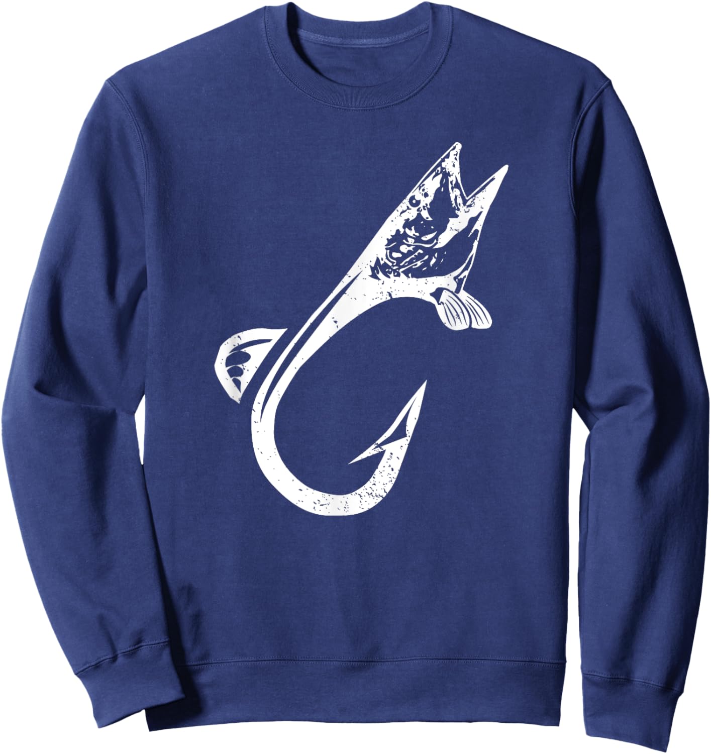 Cool Fishing Hook Muskie Fish Musky Fishing Hooks Fisherman Sweatshirt - Sweatshirt | Navy